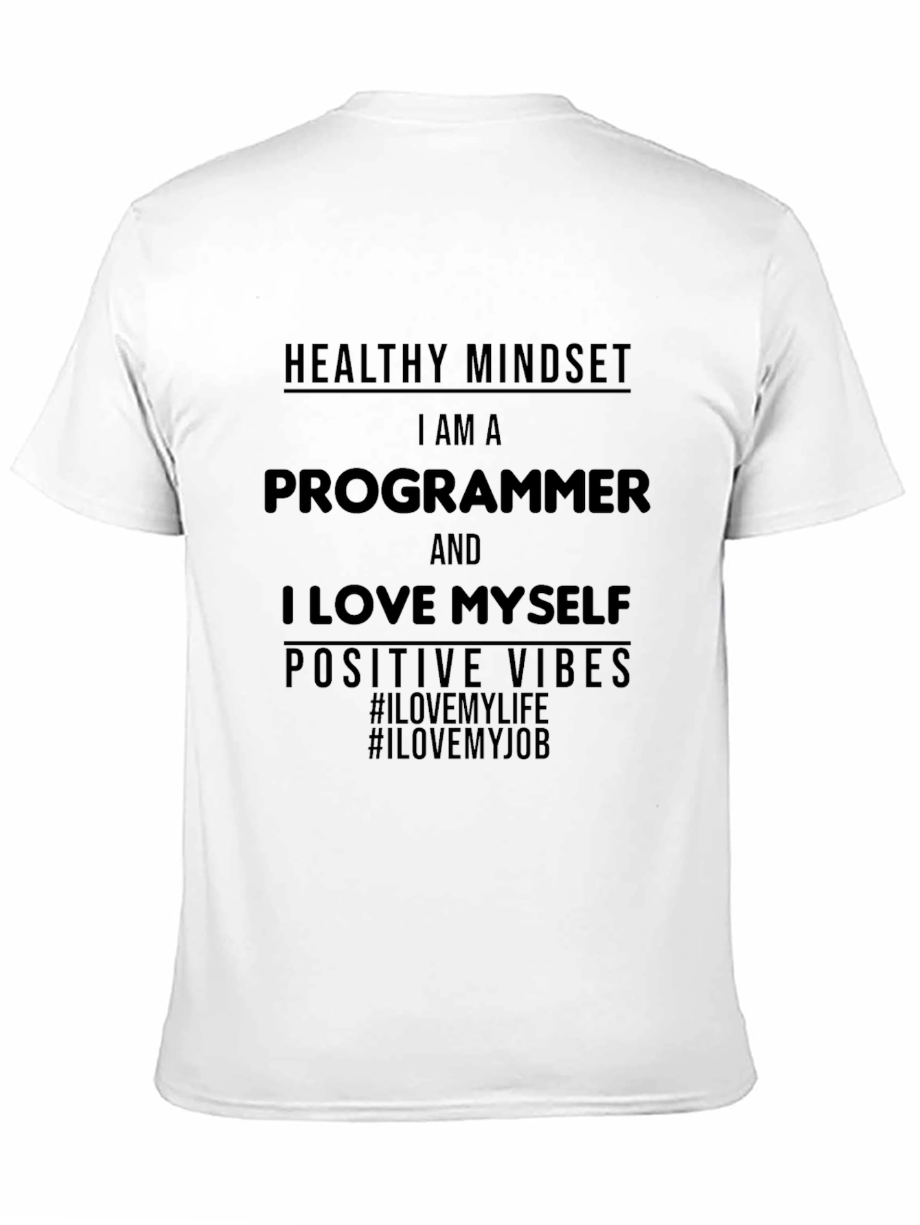 Black Programmer Positive Vibes Graphic T-Shirt view 11