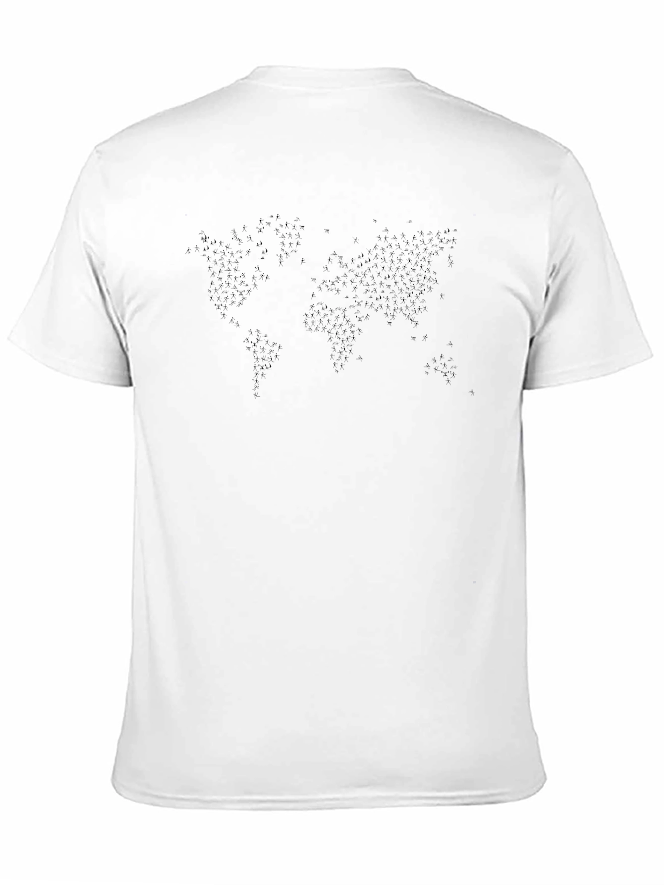 Black World Map Tee - Black Crew Neck Soft Cotton view 11