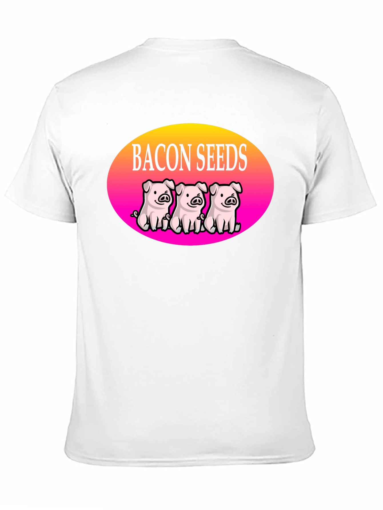 Black Bacon Seeds Pig T-Shirt - Cute Cartoon Design view 11