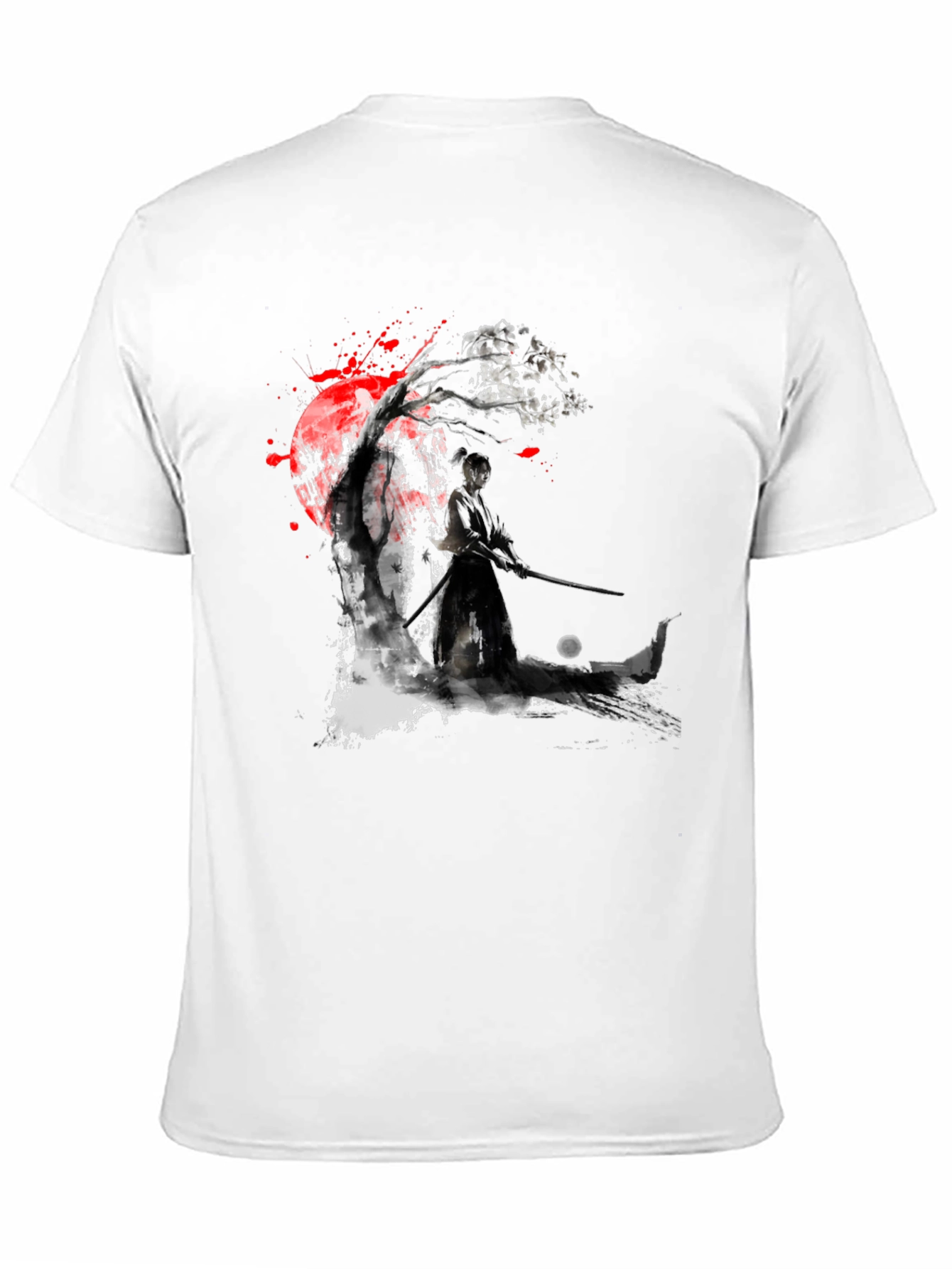 Black Samurai Warrior Graphic Black T-Shirt view 11