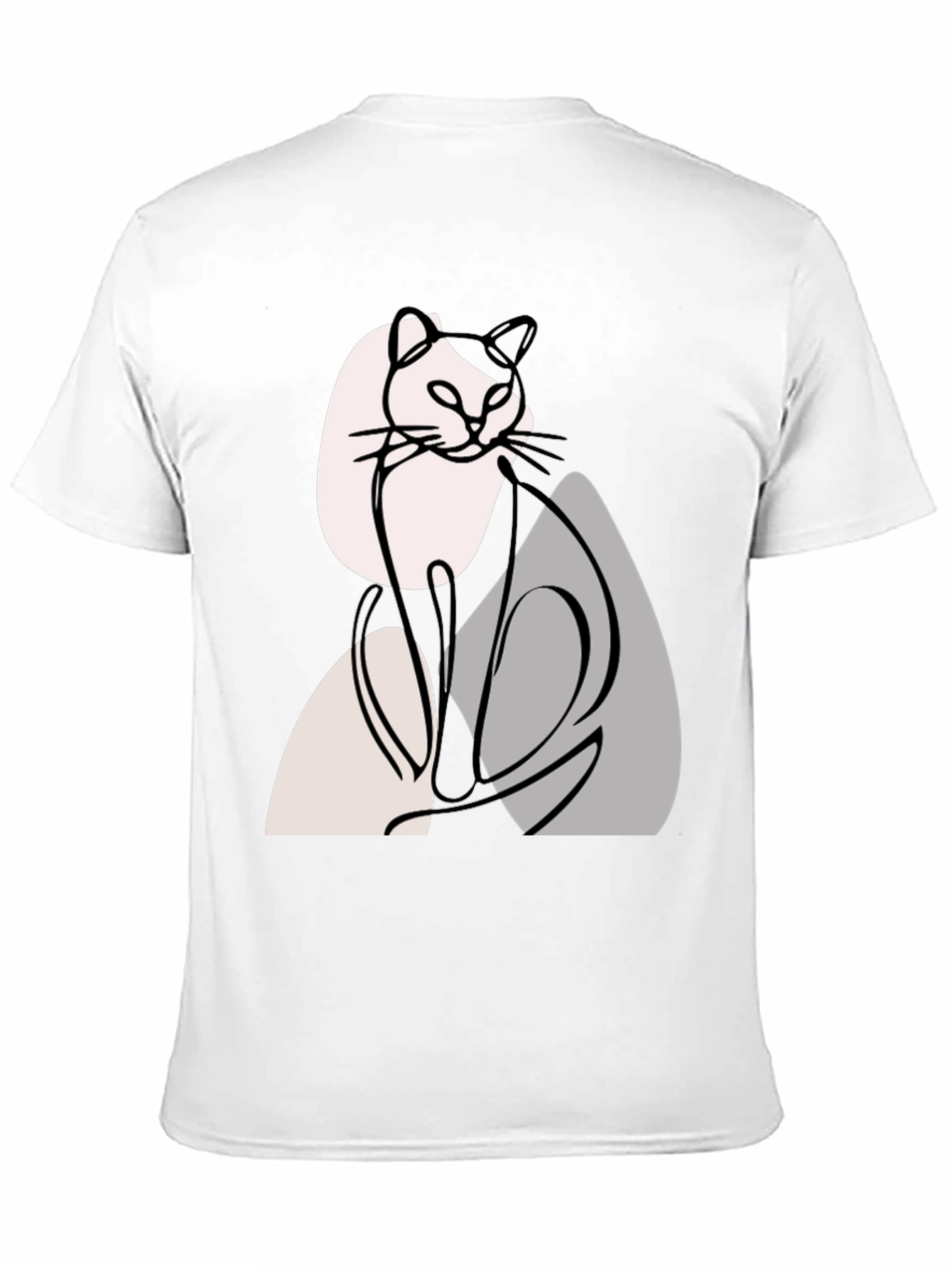 Black Abstract Cat Graphic Tee - Modern Line Art view 11