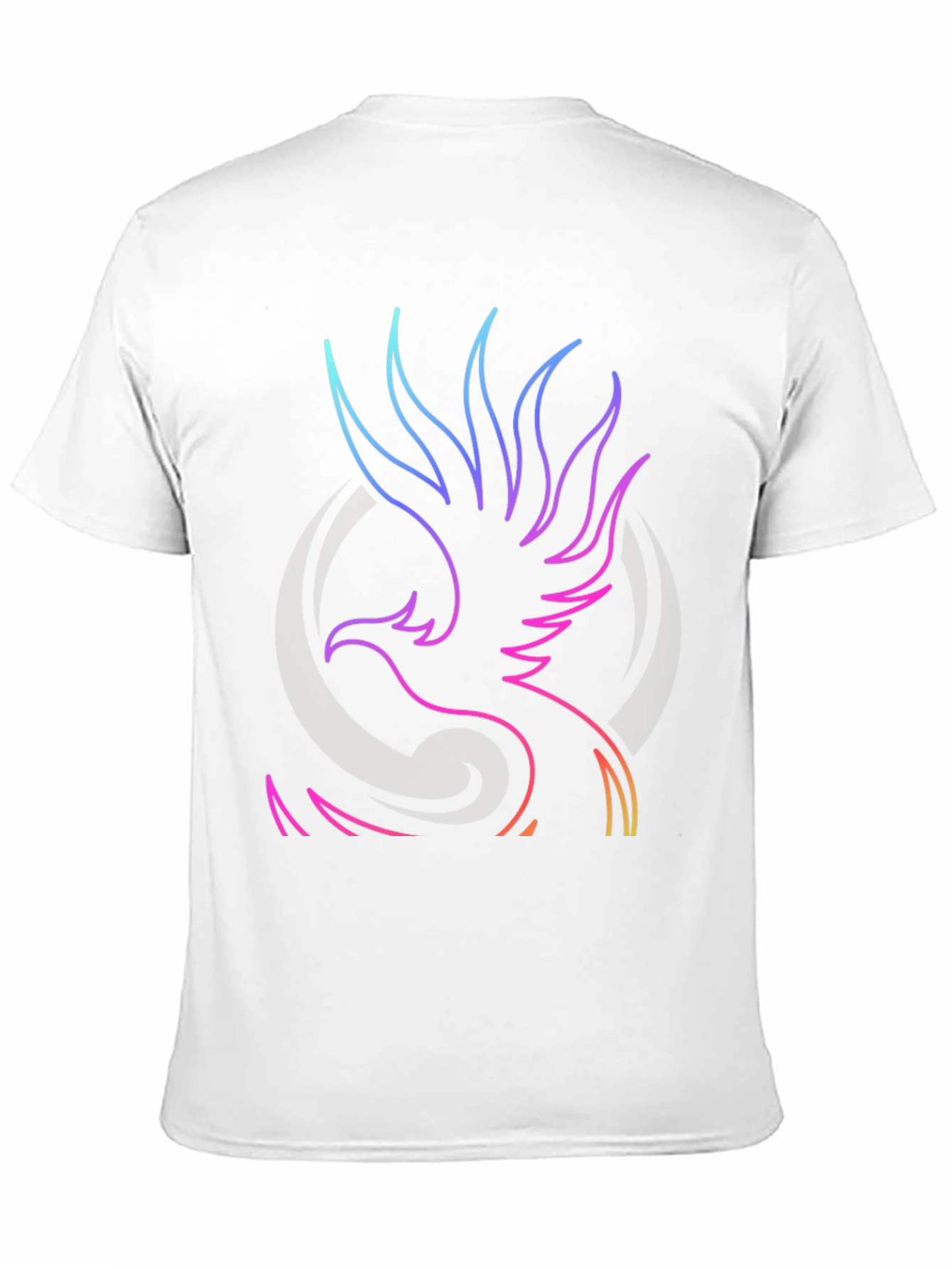 Black Neon Phoenix Graphic Black T-Shirt view 11
