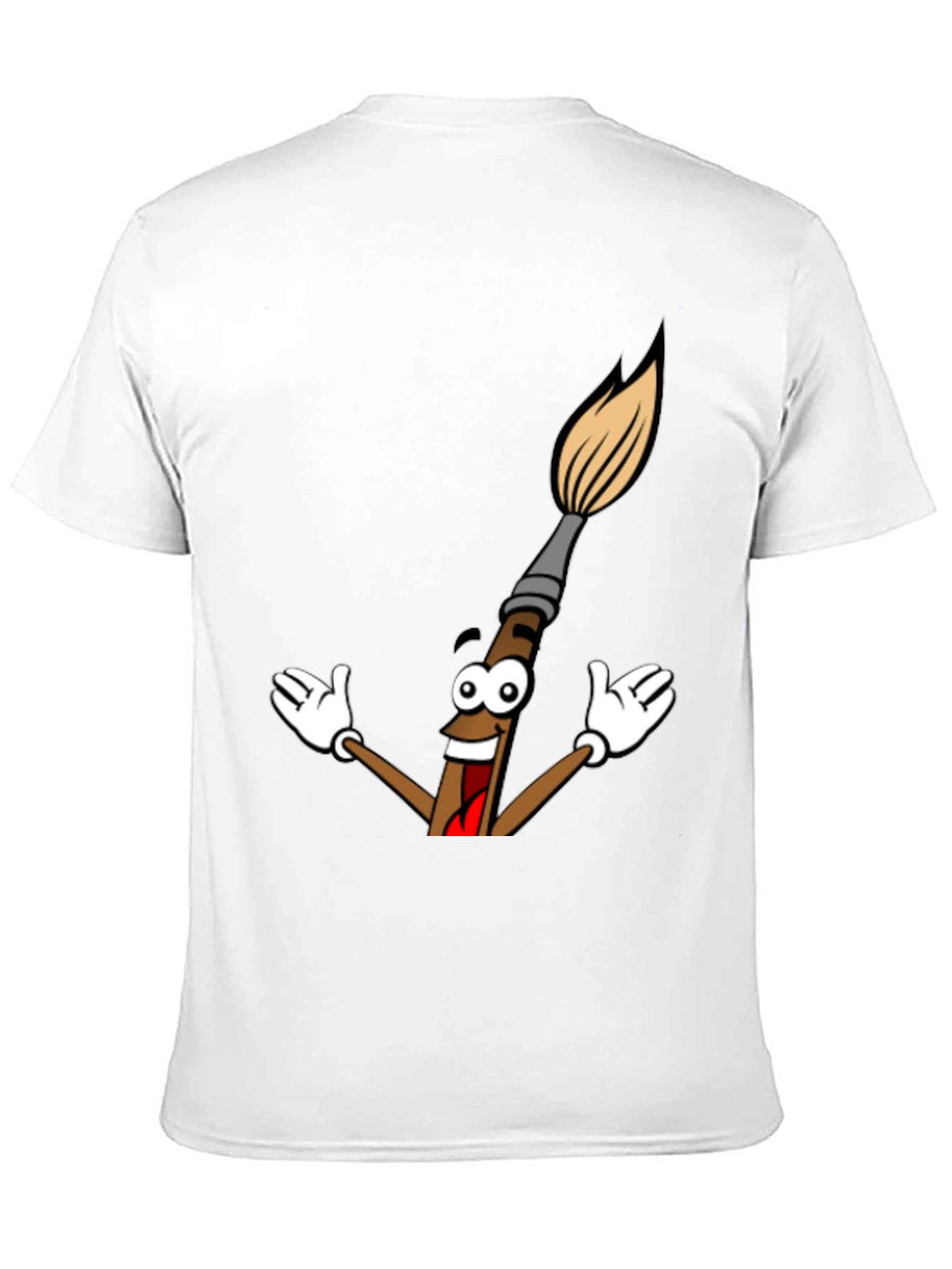 Black Cartoon Paintbrush Graphic Tee - Black view 11