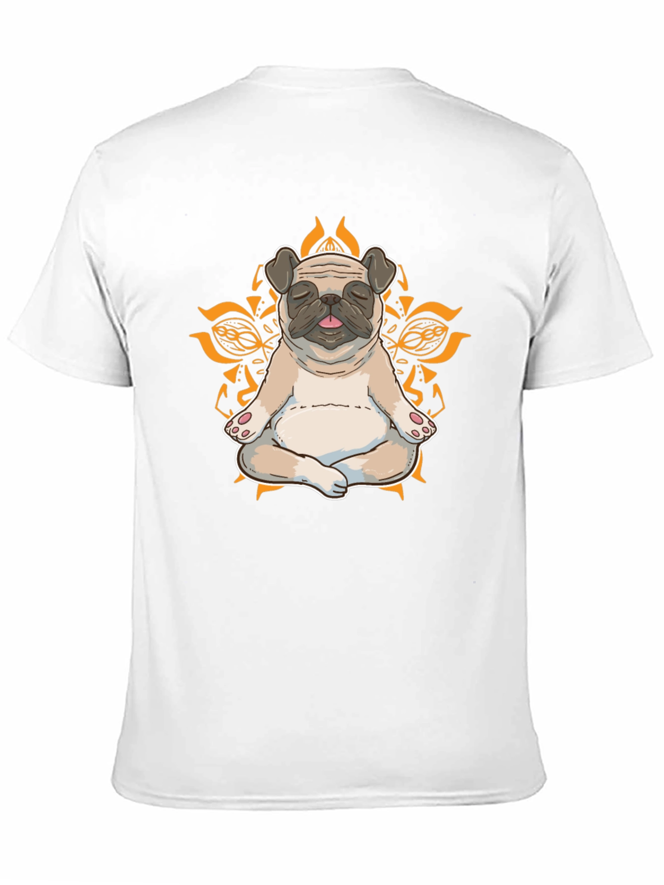 Black Zen Pug Graphic Tee - Meditating Dog Shirt view 11