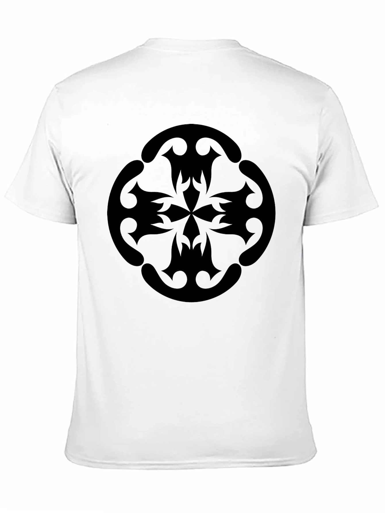 Black Black Graphic Tee - Tribal Style Cross Design view 11