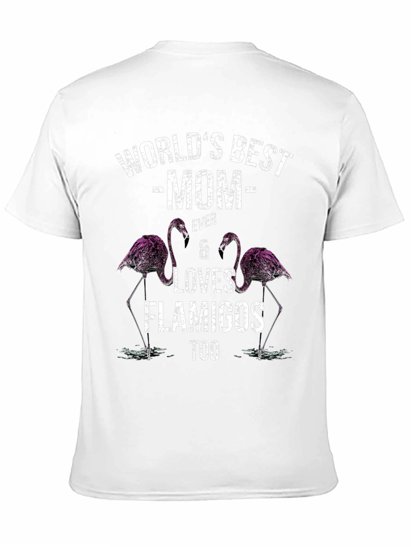 Black World's Best Mom Flamingo Graphic T-Shirt view 11