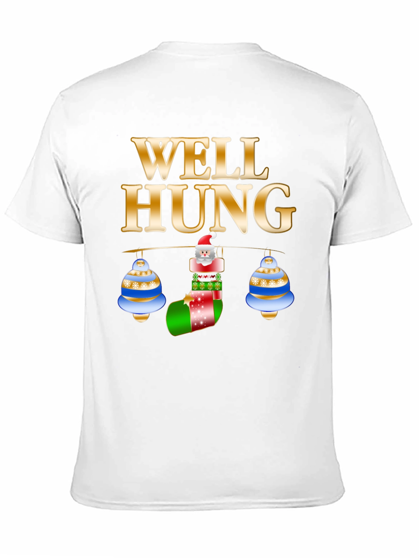 Black Well Hung Santa Christmas T-Shirt view 11