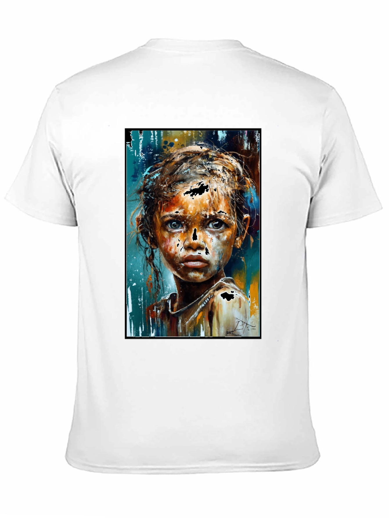 Black Expressive Portrait Graphic Black T-Shirt view 11