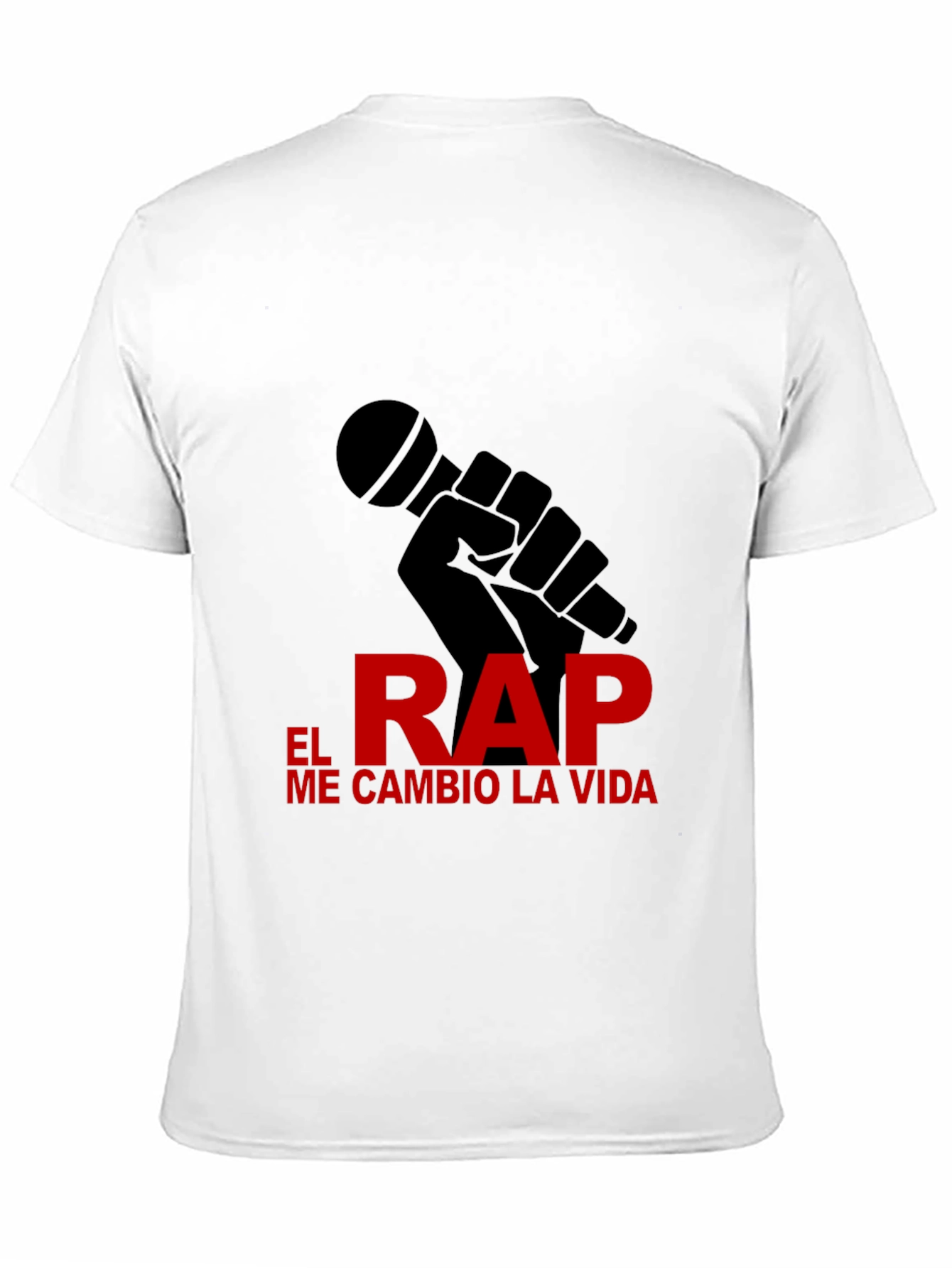 Black Rap Life Tee - "El Rap Me Cambio La Vida" Design T-Shirt view 11