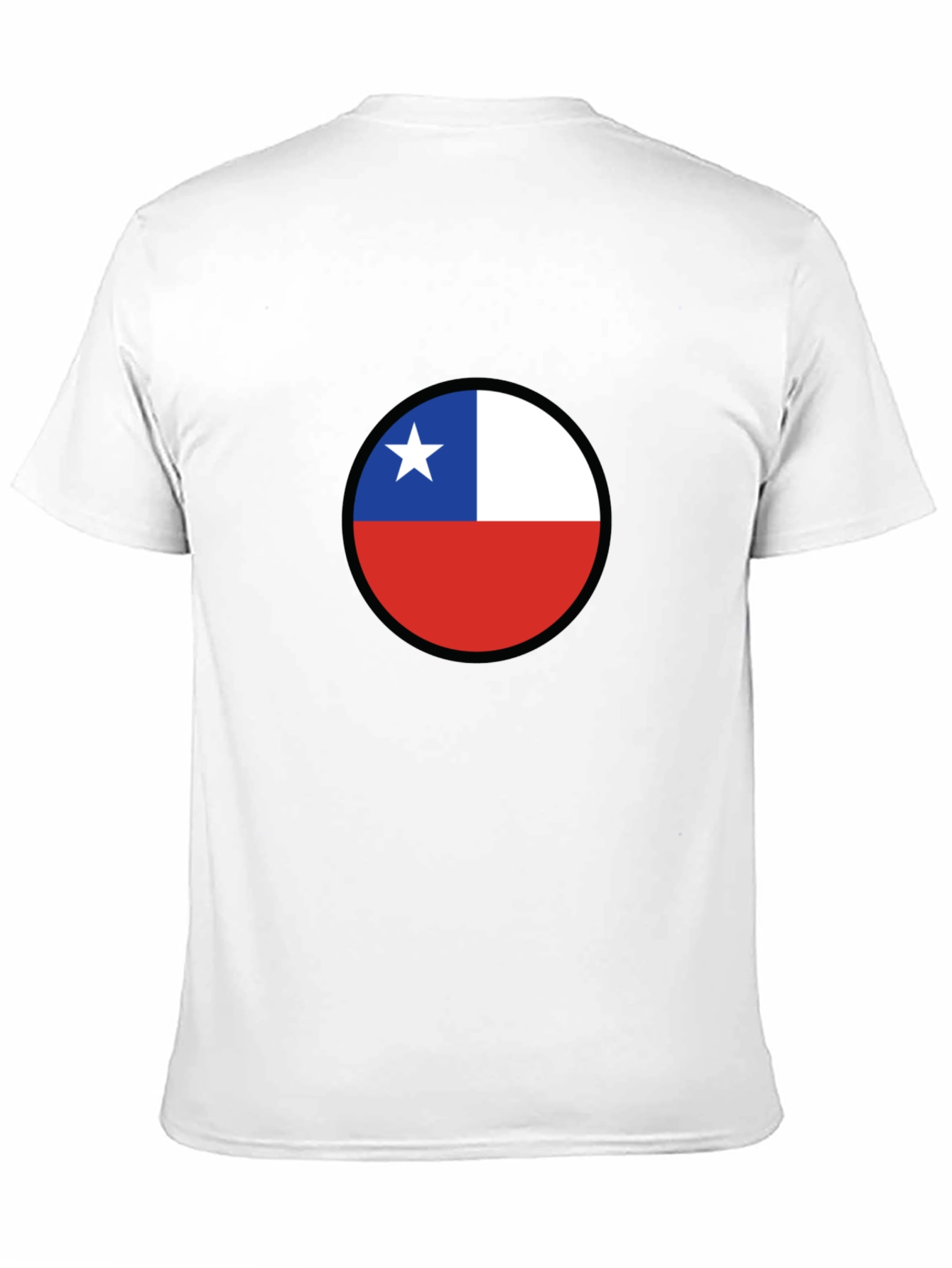 Black Chile Flag Circle Black T-Shirt view 11