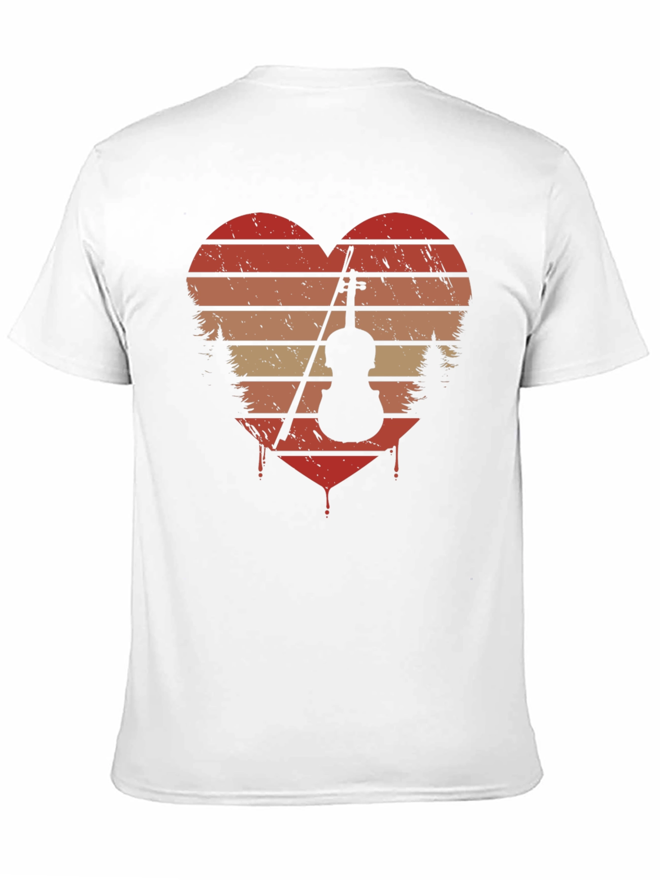 Black Vintage Violin Heart T-Shirt - Music Lover Tee view 11