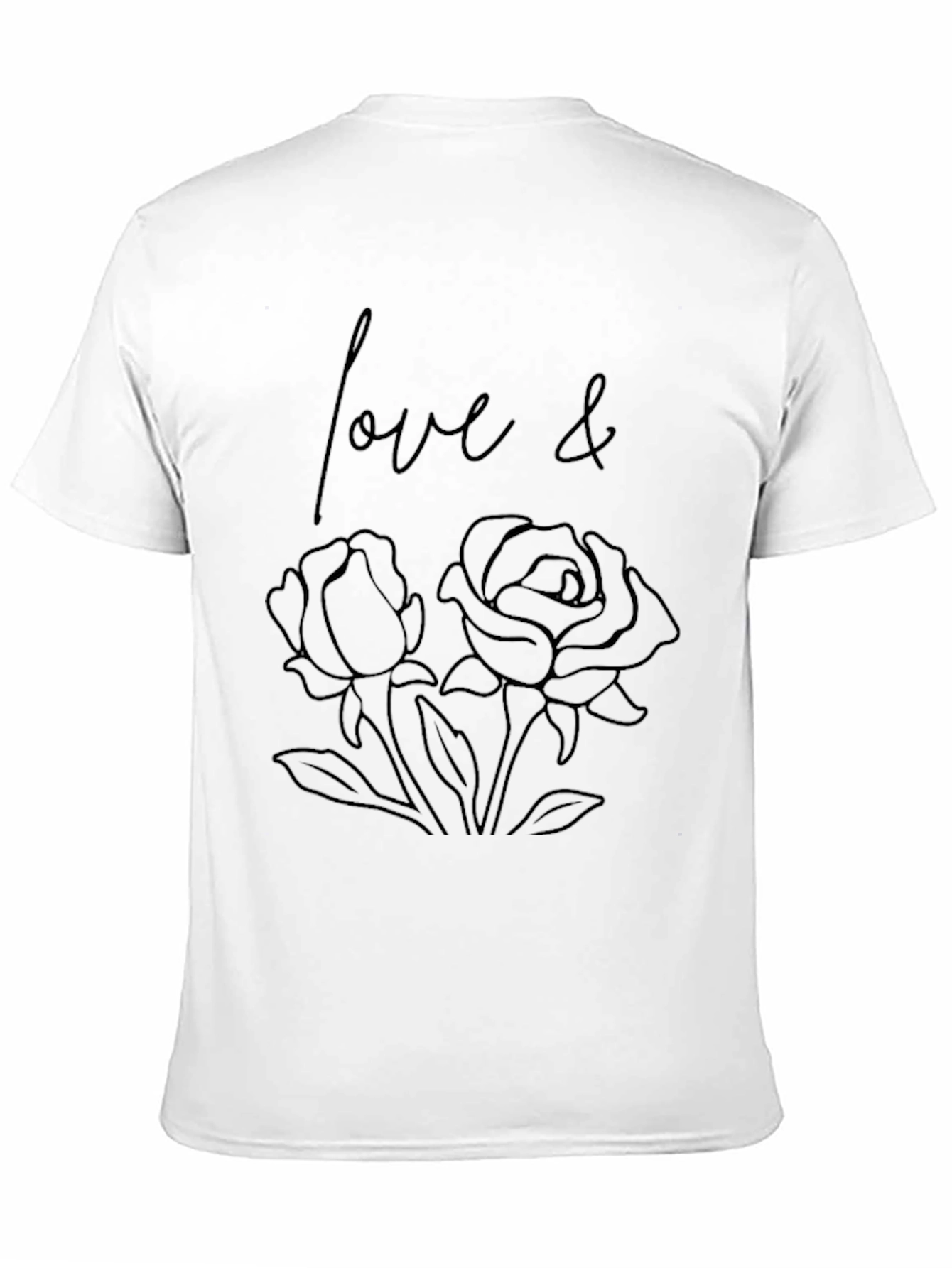 Black Love & Roses Graphic Tee - Stylish Black T-Shirt view 11