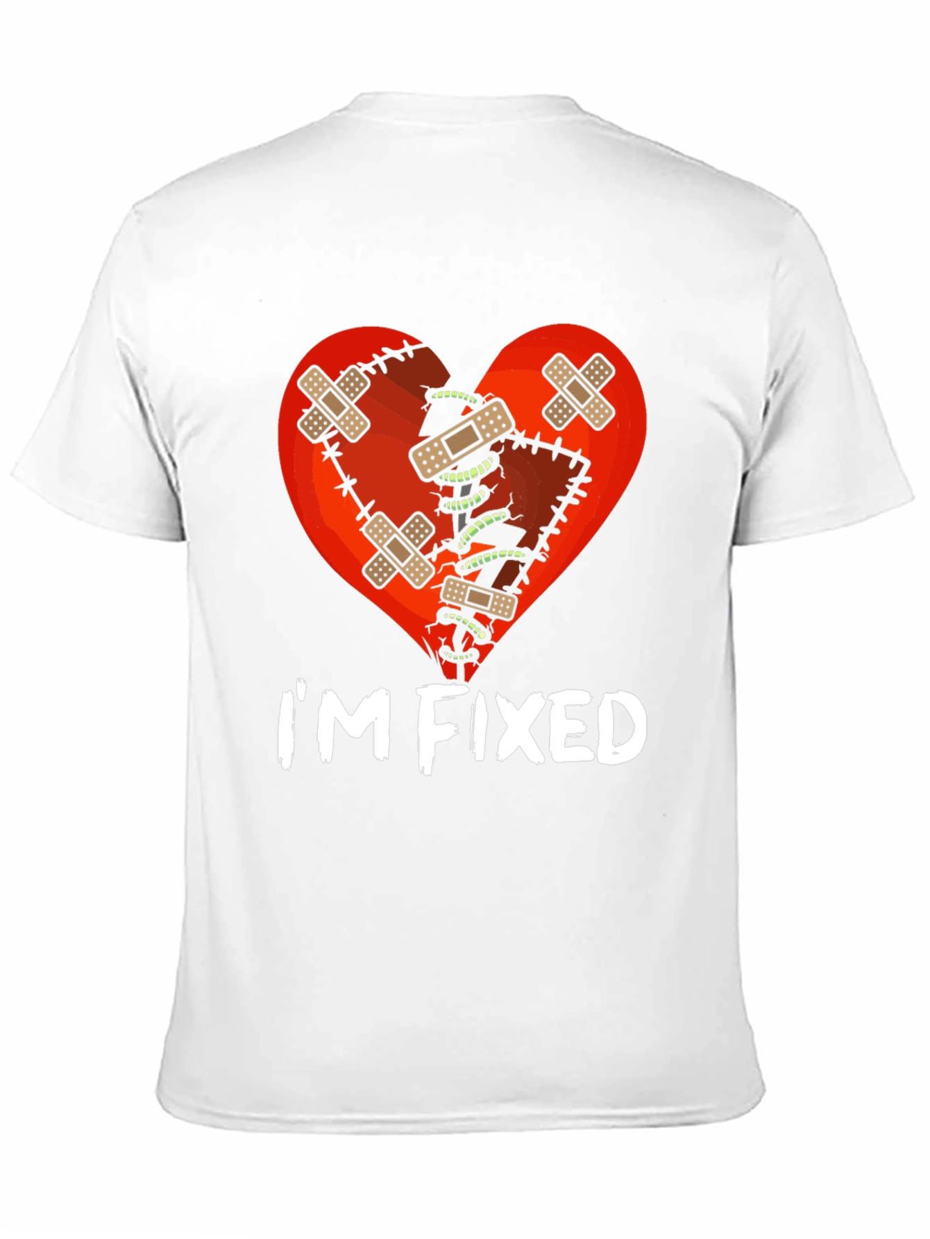 Black I'm Fixed Broken Heart T-Shirt view 11