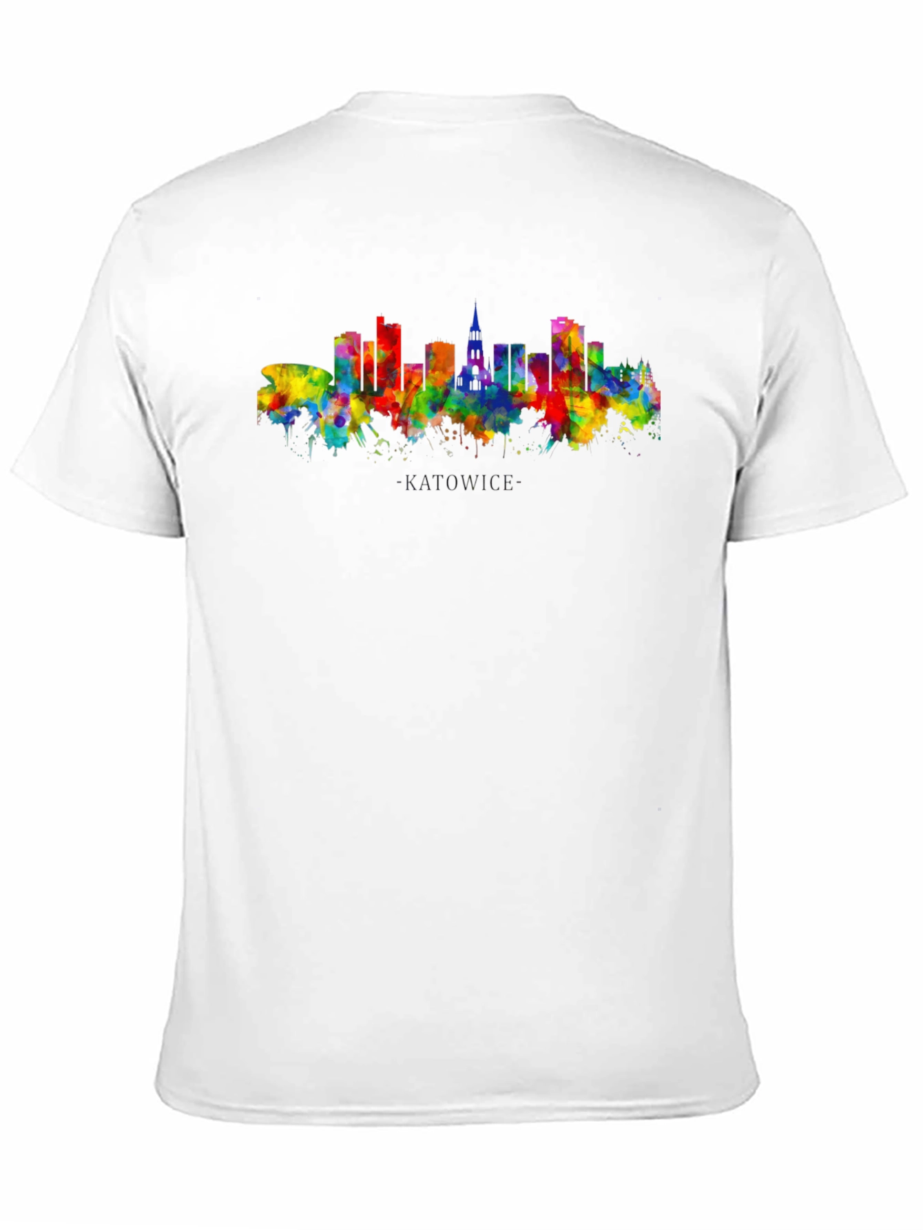 Black Watercolor Cityscape Graphic Tee - Modern Black T-Shirt view 11