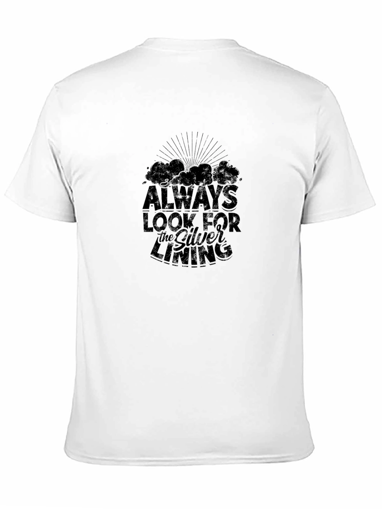 Black Always Look For The Silver Lining Black Graphic T-Shirt view 11