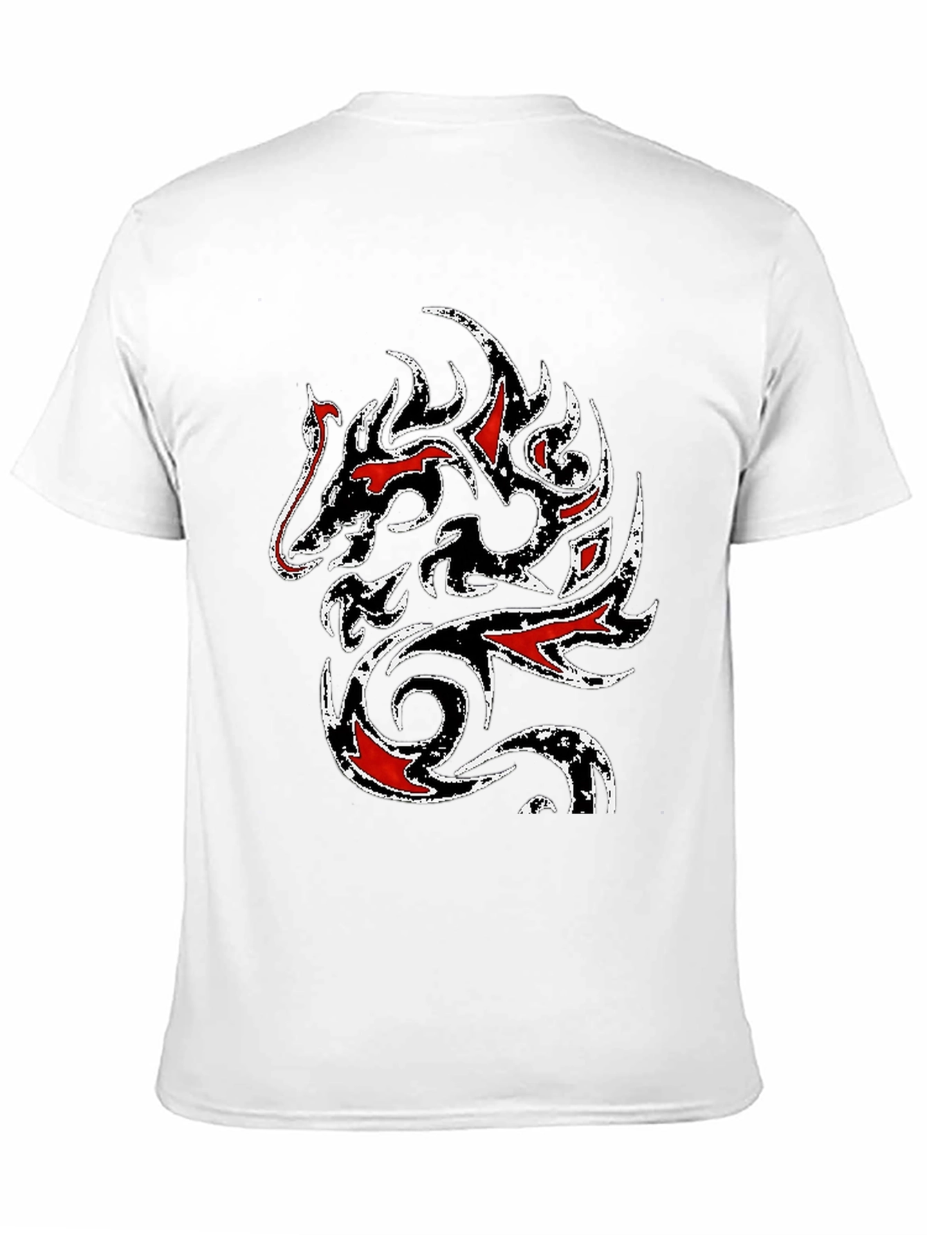 Black Tribal Dragon Graphic T-Shirt - Black view 11