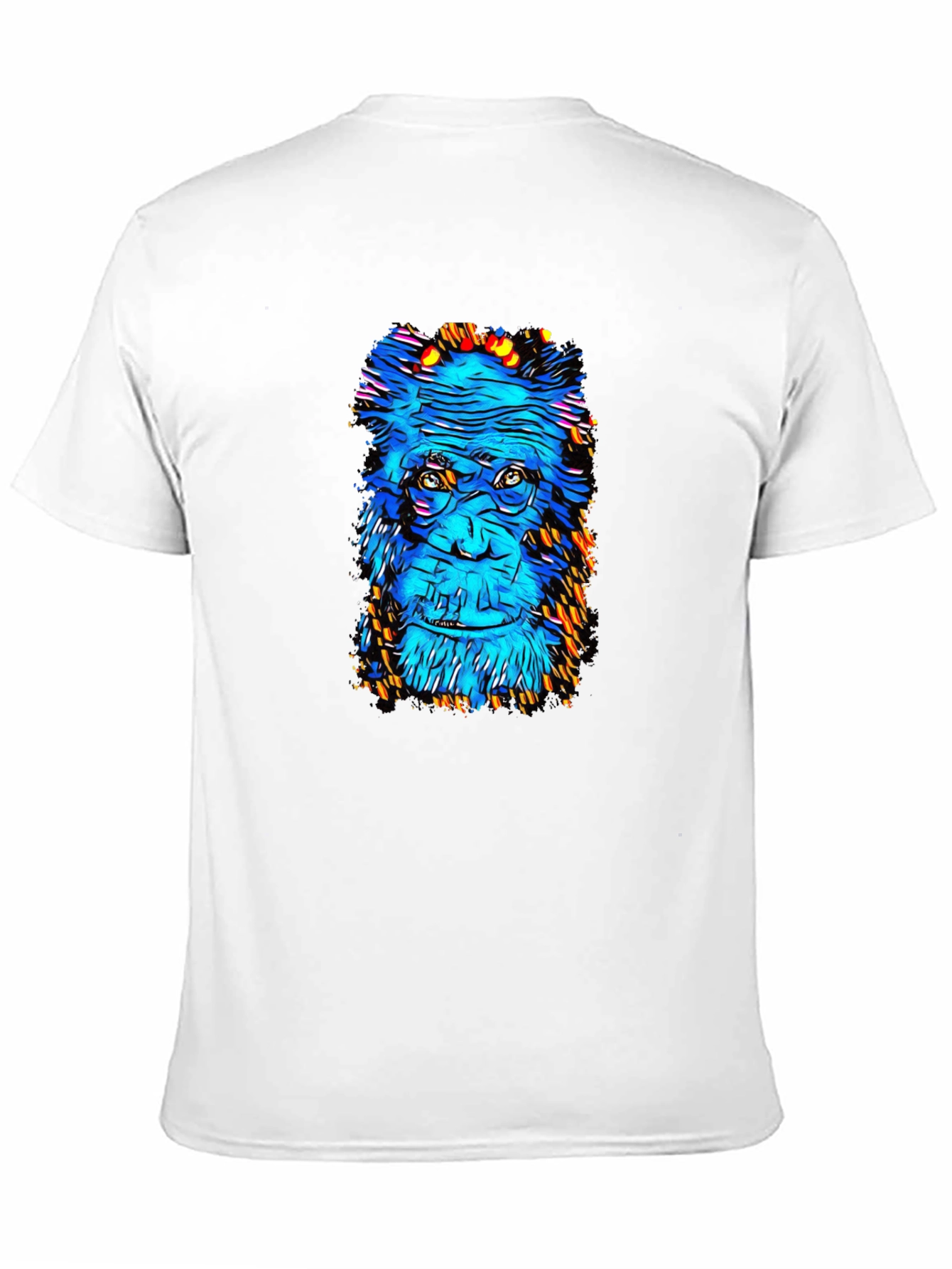 Black Abstract Gorilla Face Graphic T-Shirt view 11