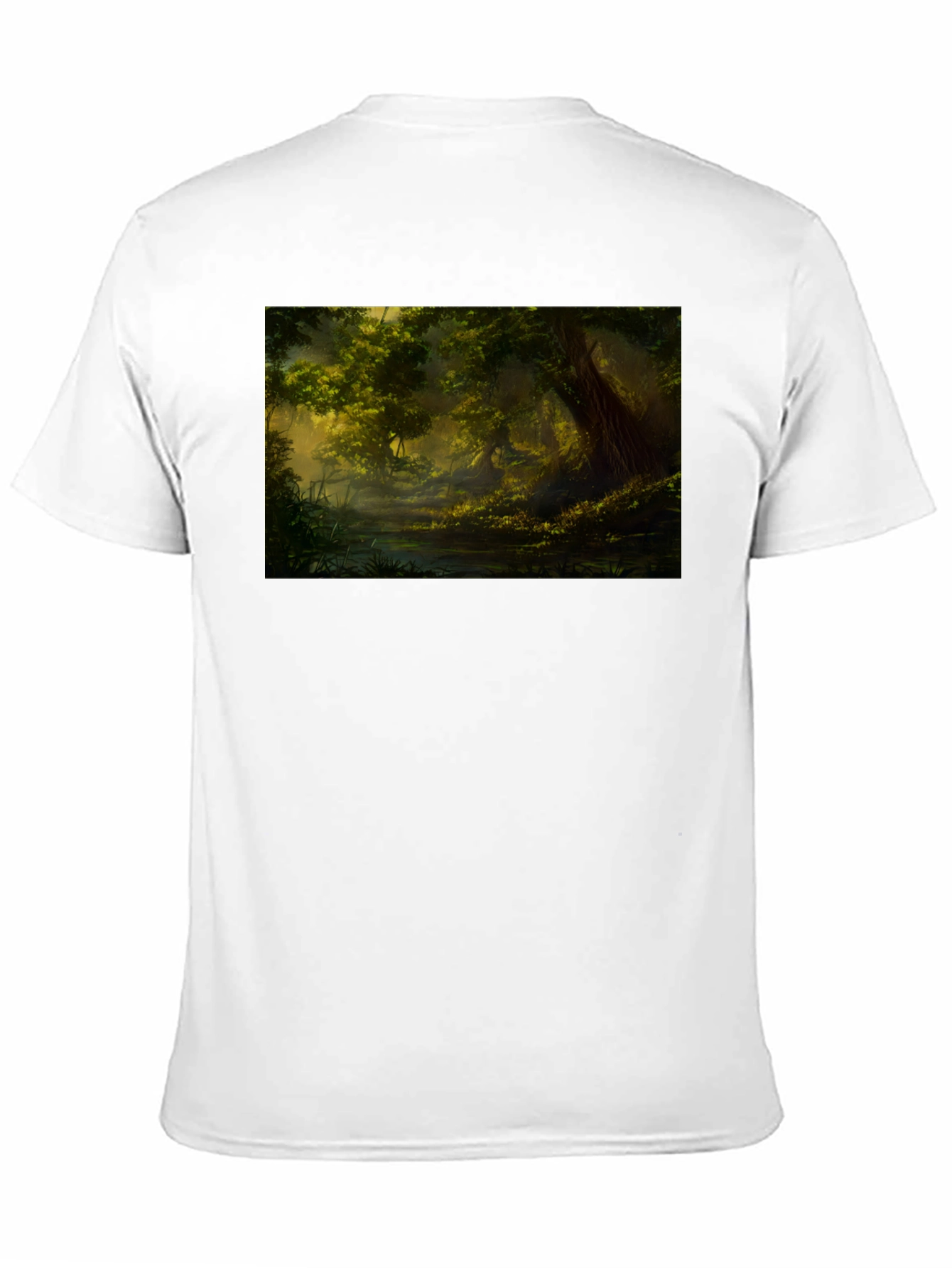 Black Mystical Forest Graphic Tee - Black Cotton Blend view 11