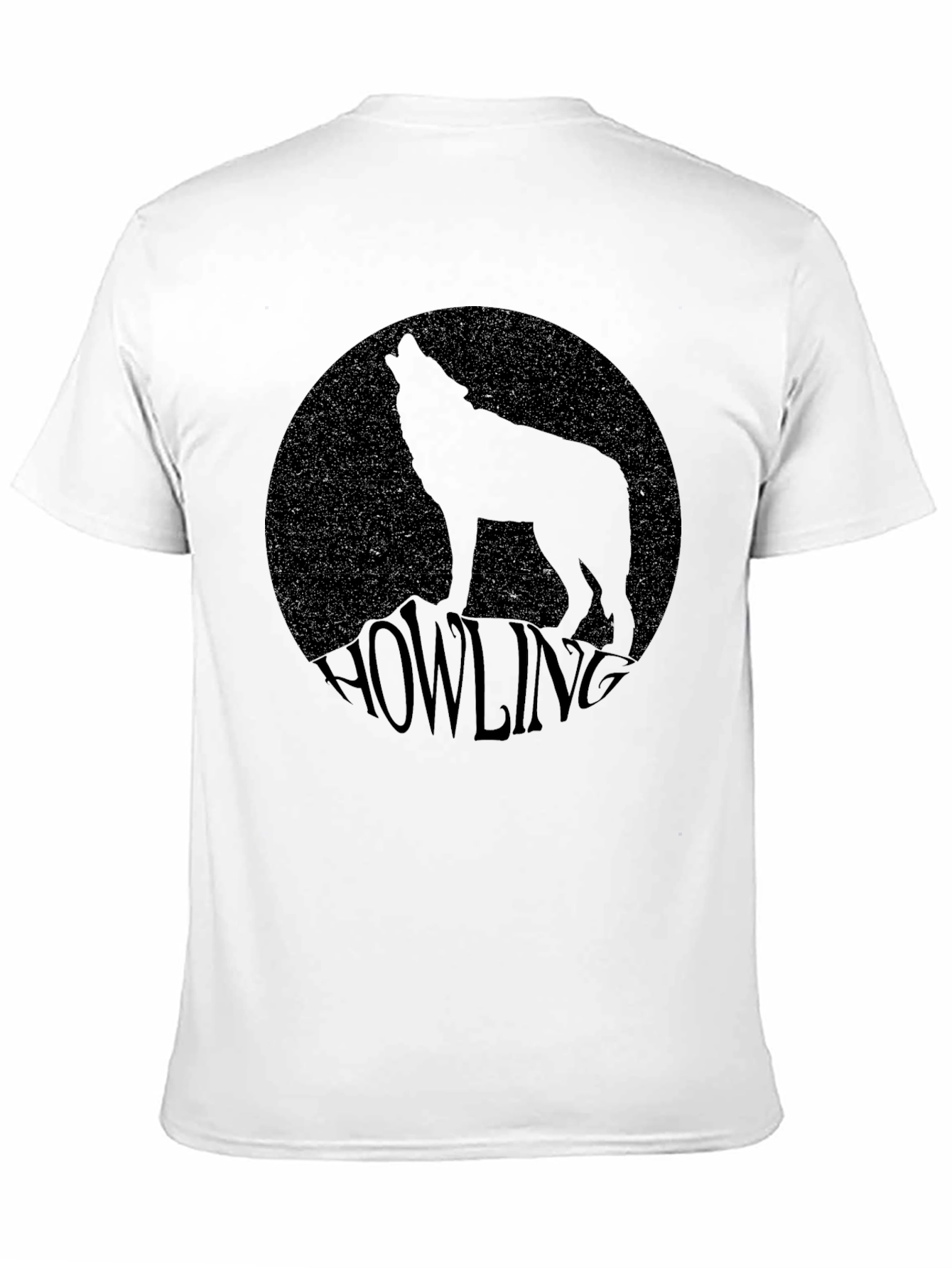Black Howling Wolf Graphic Tee - Black view 11