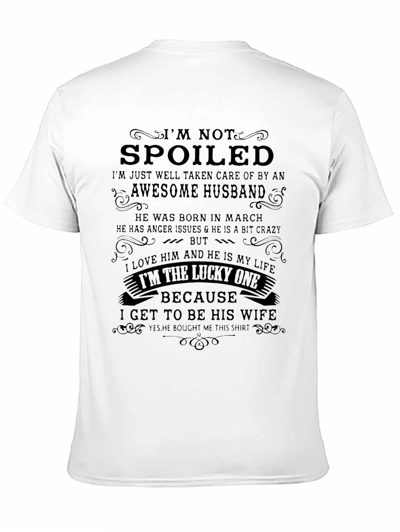 Black Spoiled Wife, Awesome Husband T-Shirt view 11