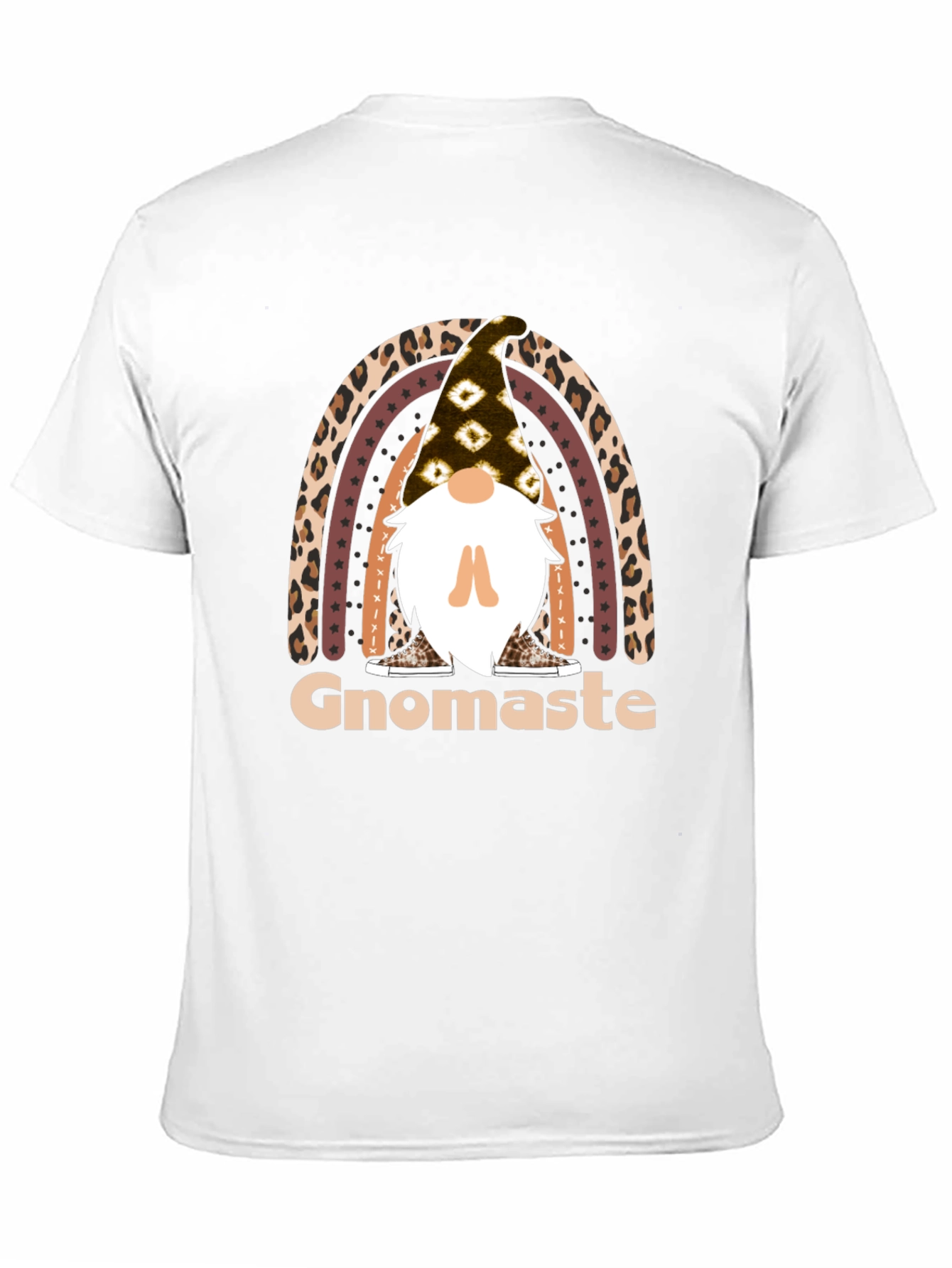 Black Gnomaste T-Shirt - Yoga Gnome Rainbow Tee view 11