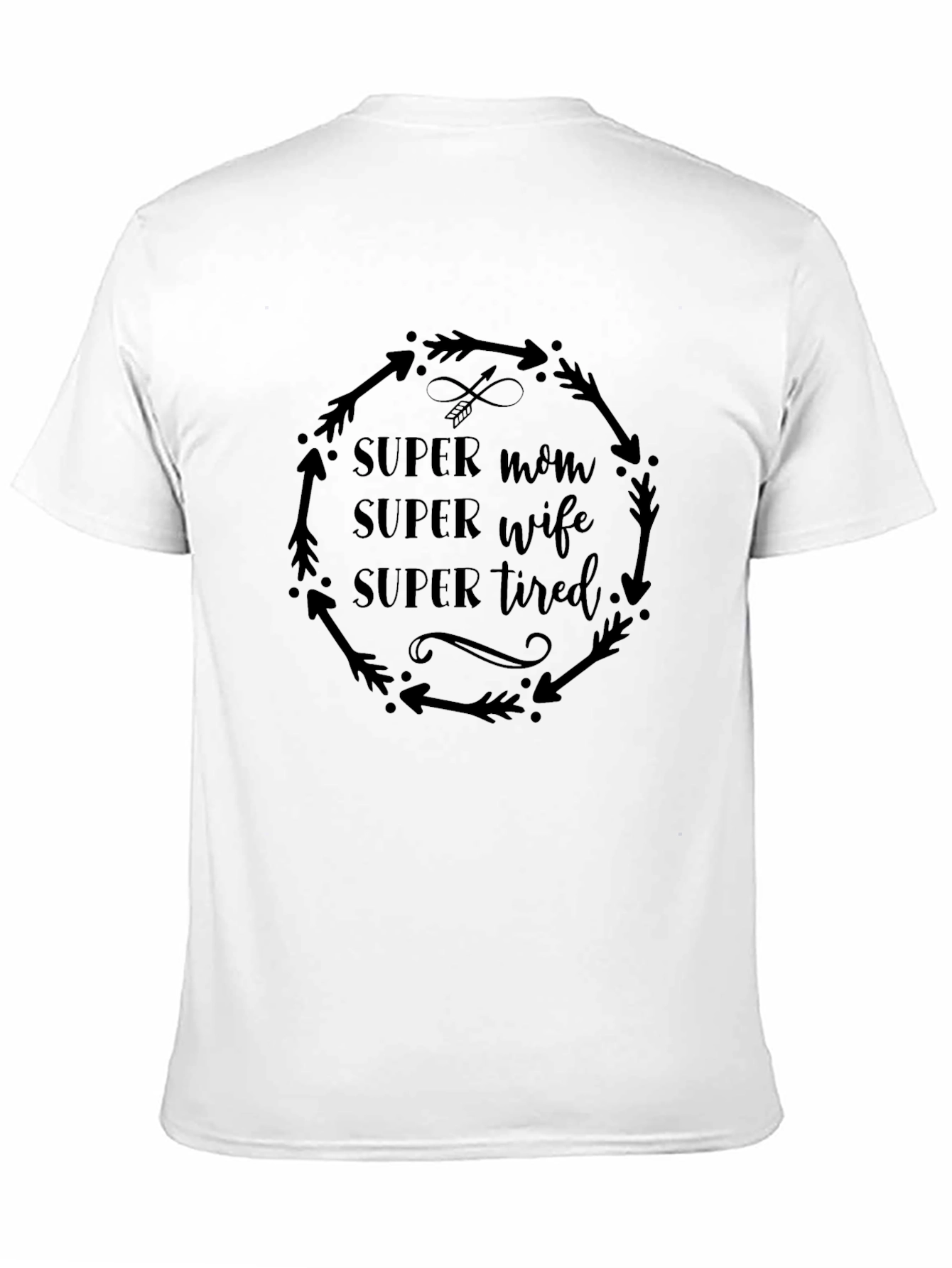 Black Super Mom Wife Tired Graphic T-Shirt view 11
