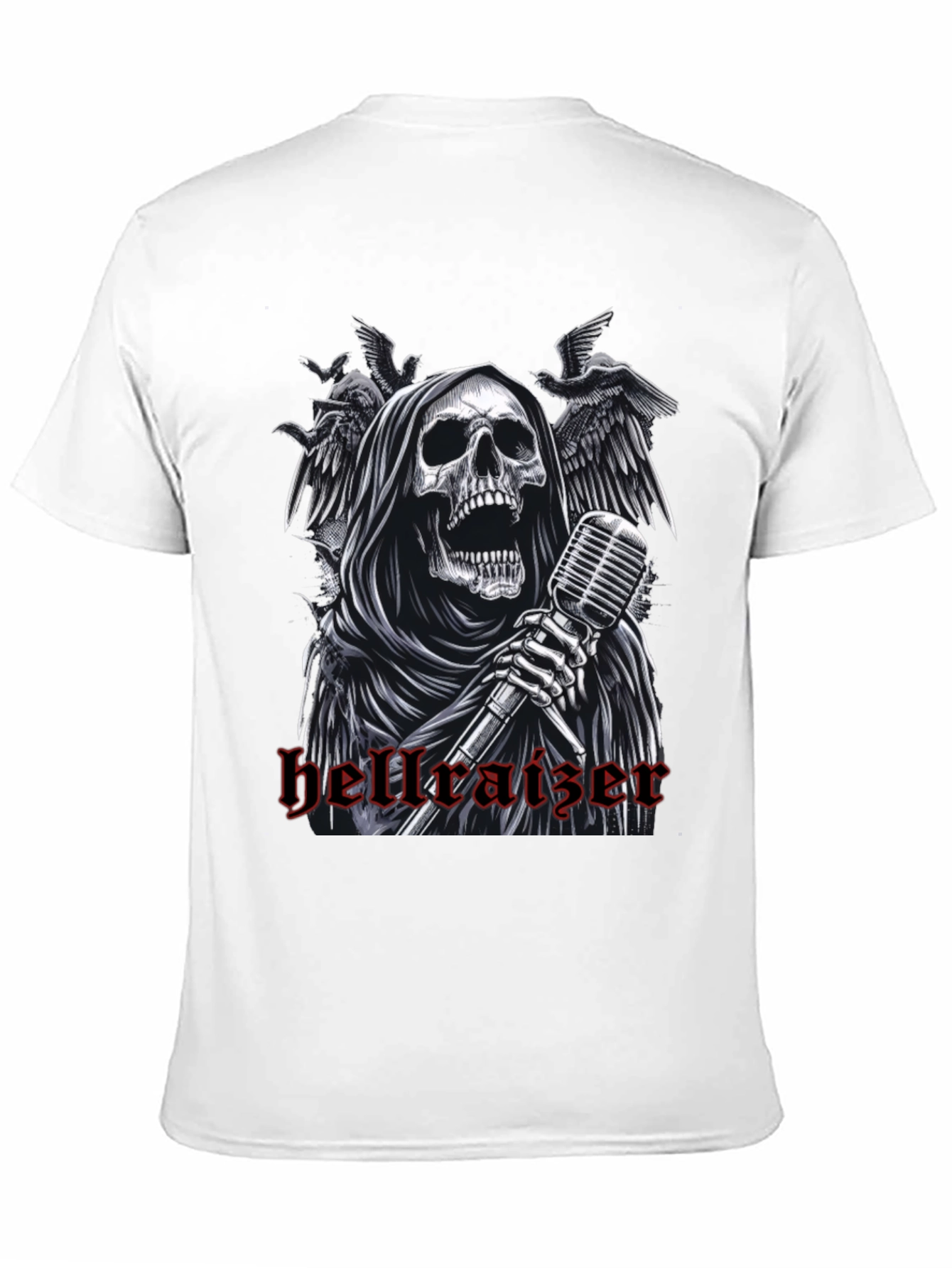 Black Hellraiser Grim Reaper Graphic Tee - Rock Concert Style view 11