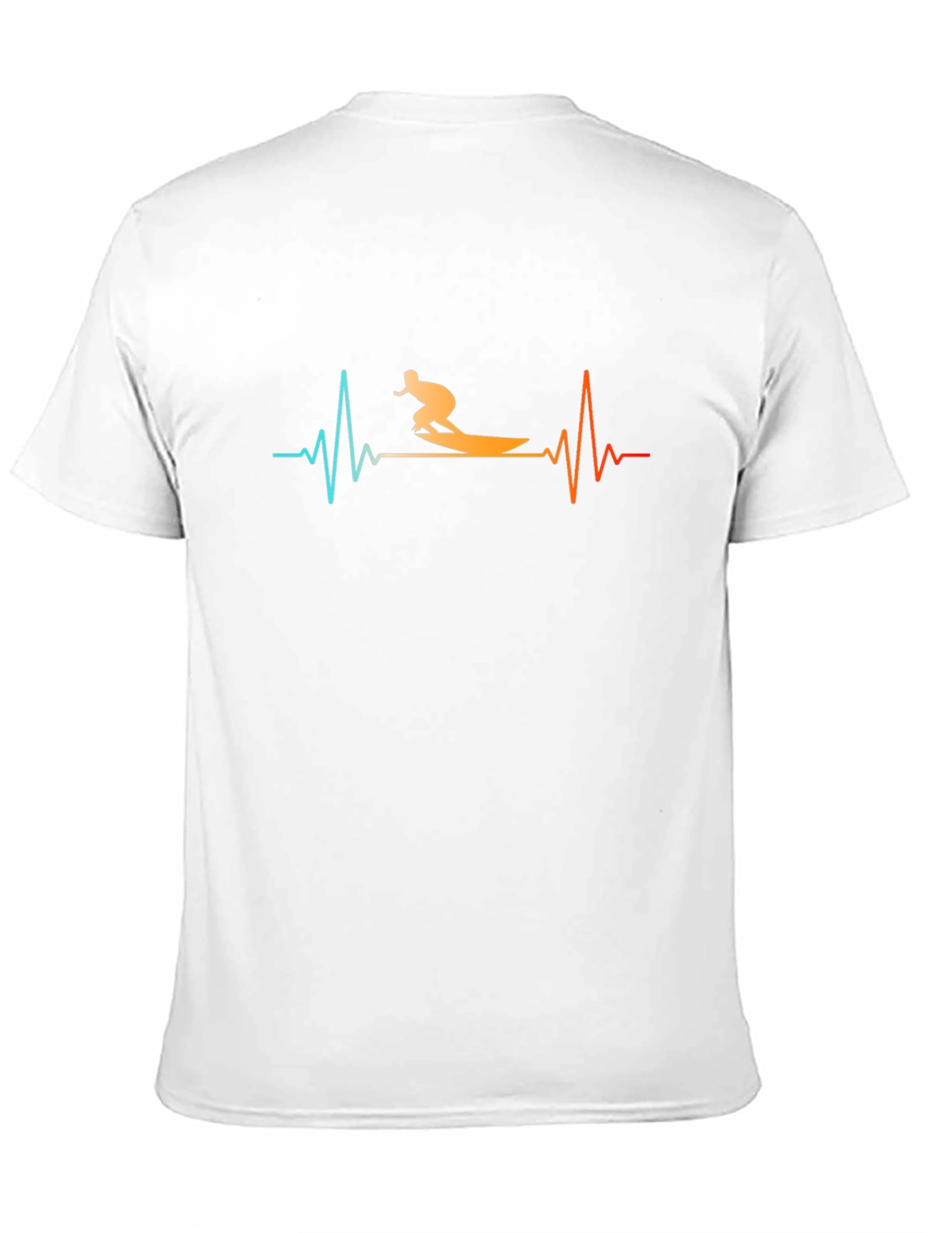 Surfing Heartbeat Black T-Shirt - 11