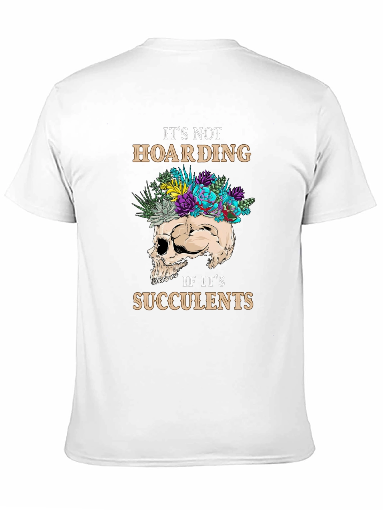 Black Succulent Skull Graphic T-Shirt view 11