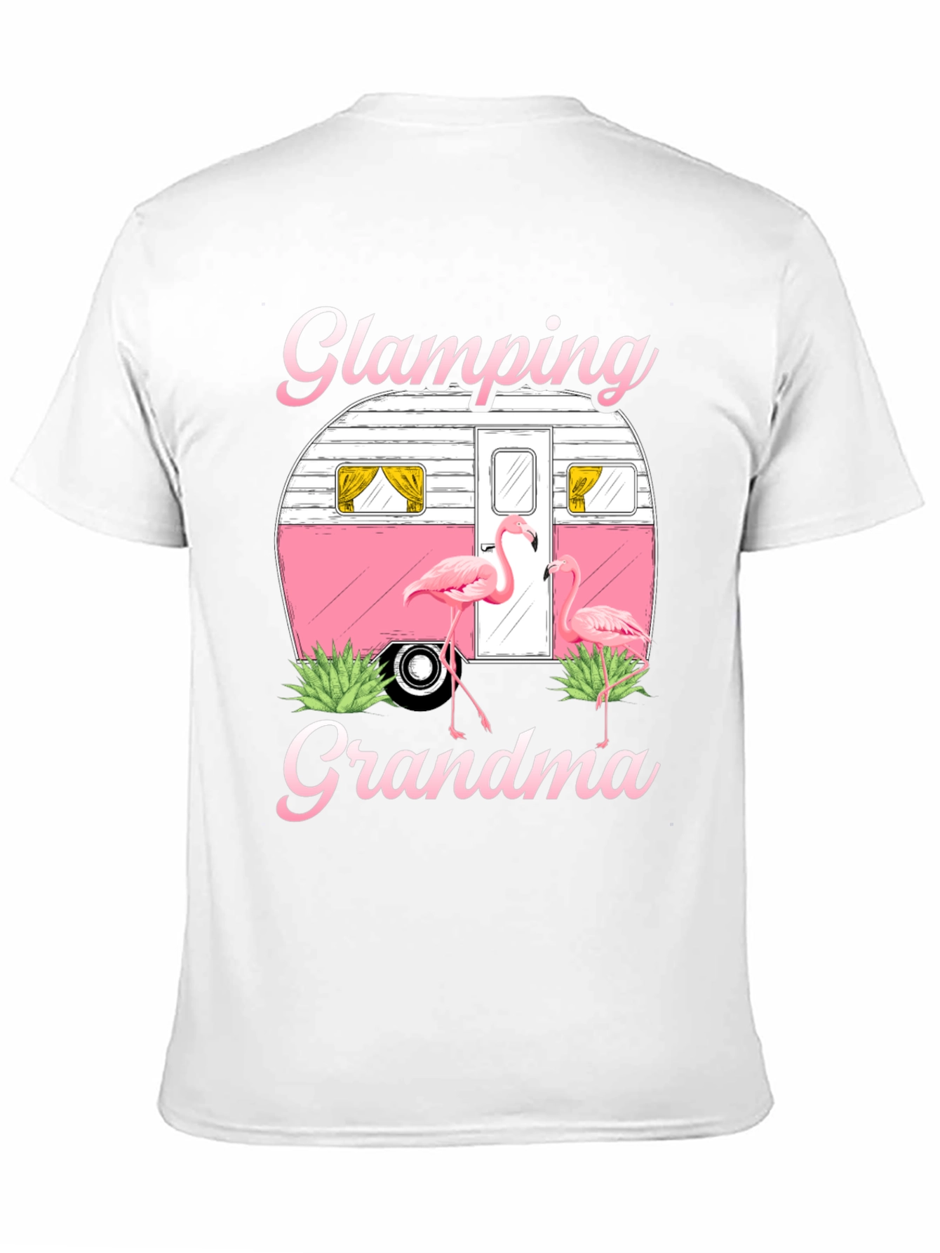 Black Glamping Grandma Flamingo T-Shirt view 11