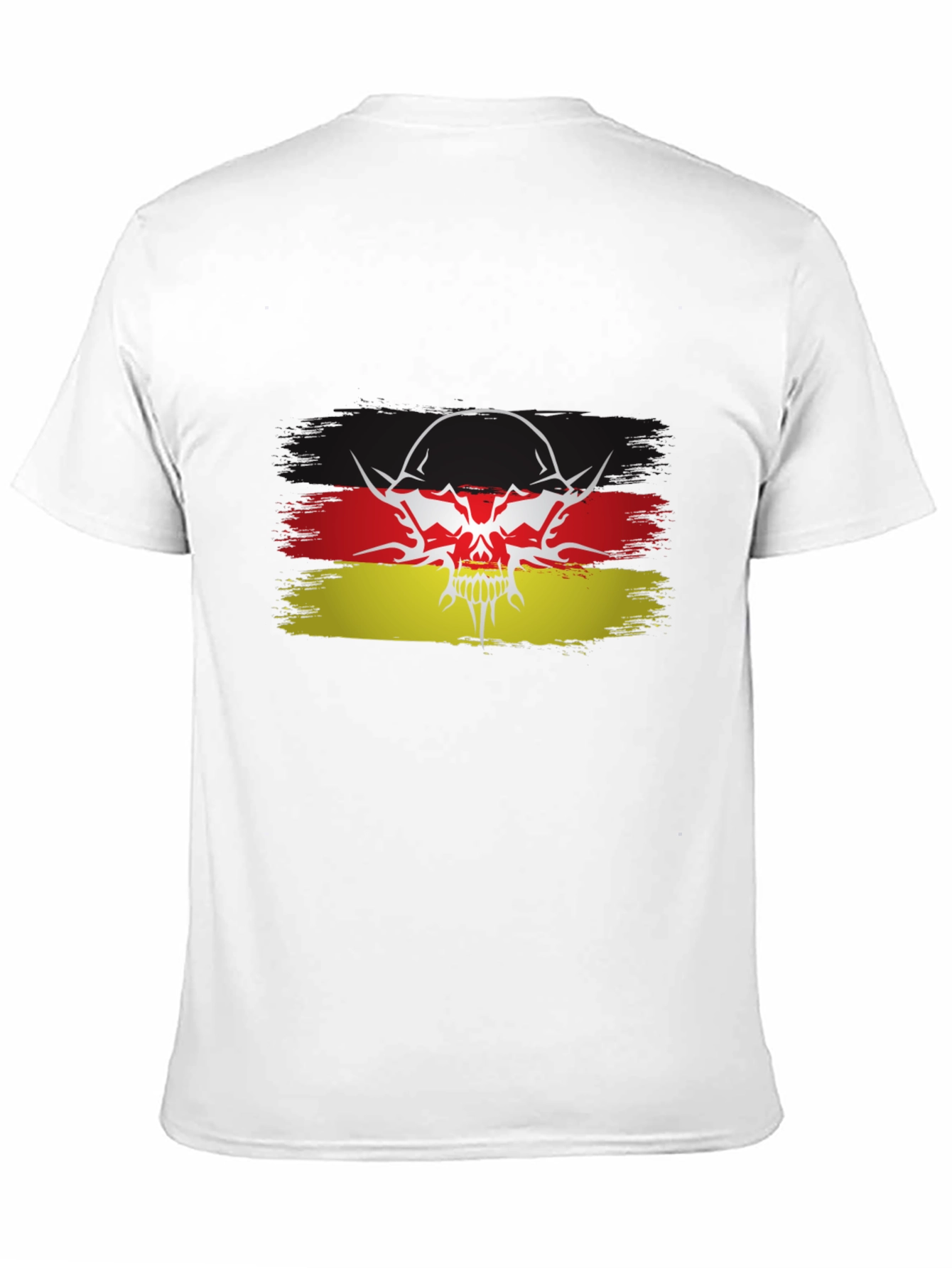 Black German Flag Skull Graphic Black T-Shirt view 11