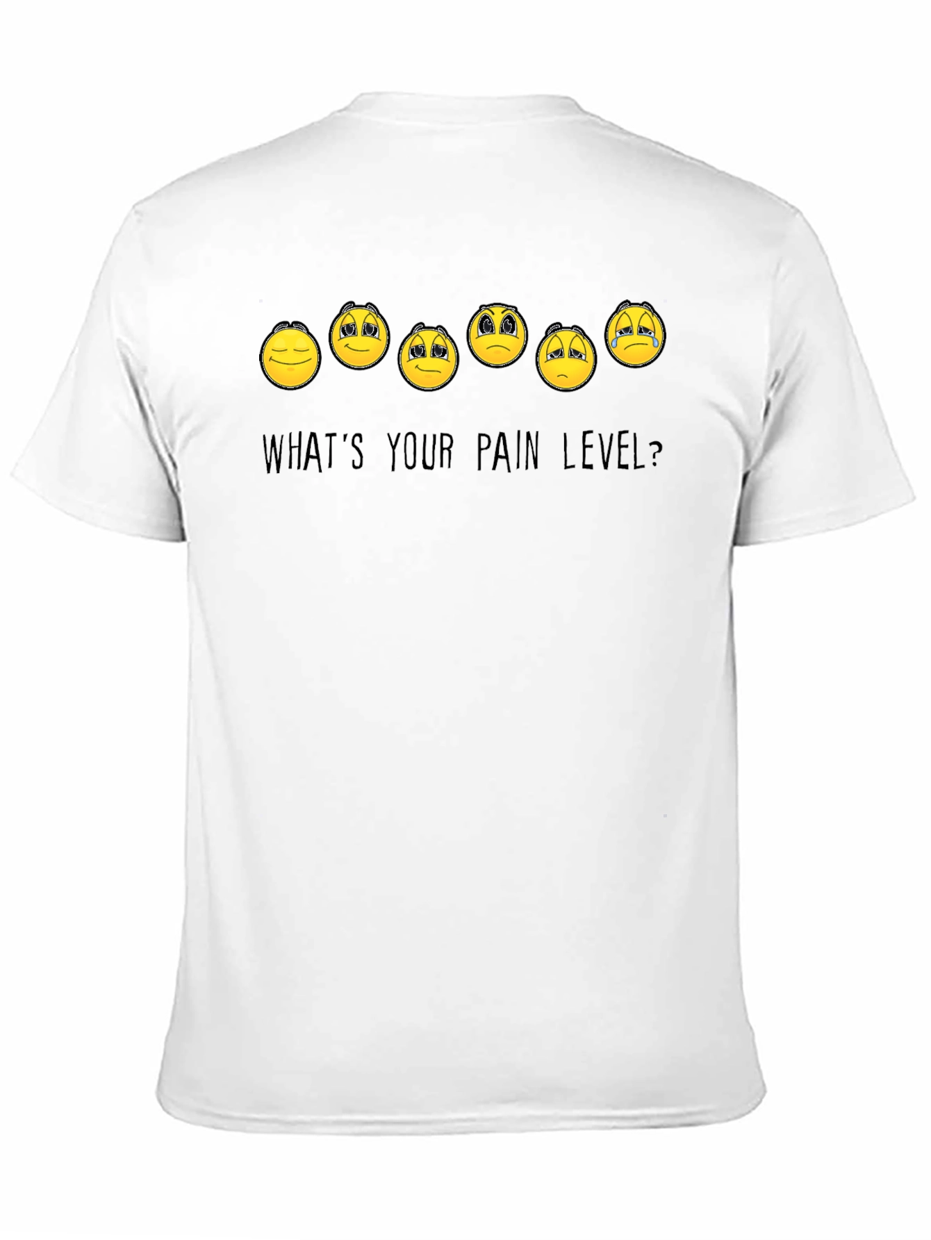 Black Pain Level Emoji Graphic T-Shirt view 11