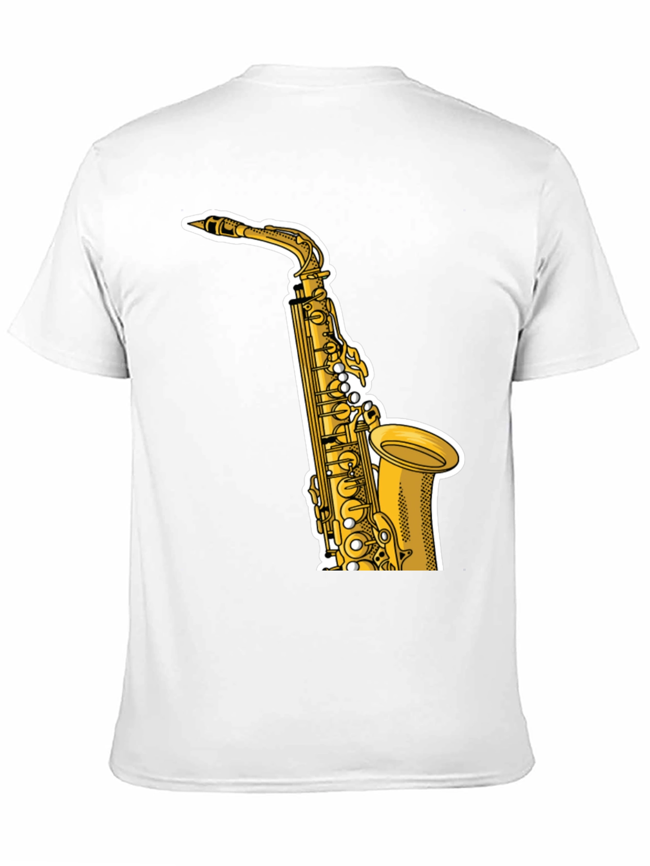 Black Saxophone Graphic Tee - Black Cotton T-Shirt view 11