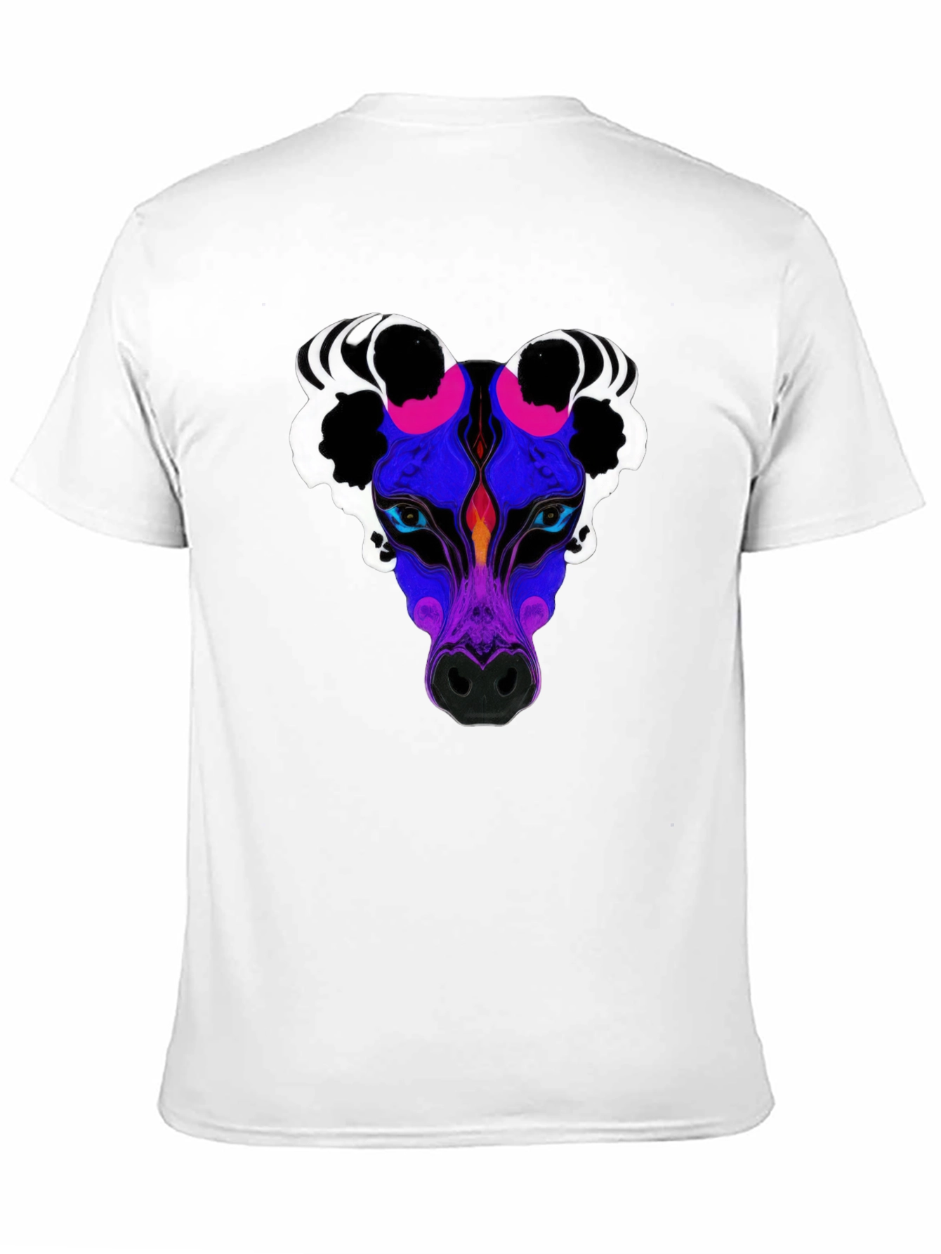 Black Abstract Wolf Graphic Tee - Black Crew Neck view 11