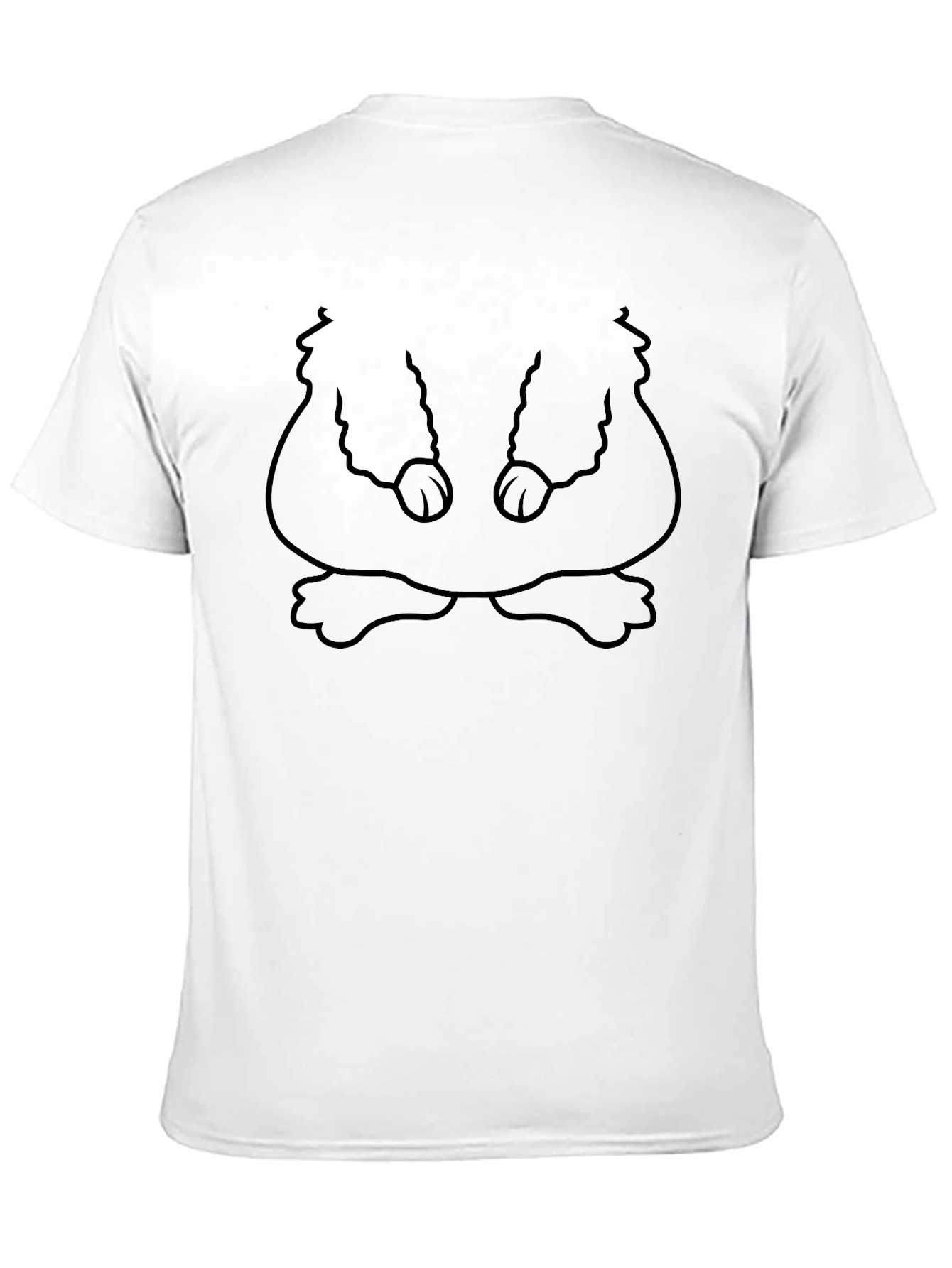 Black Cartoon Monster Outline Black T-Shirt view 11