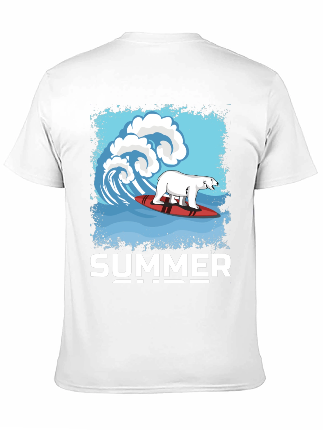 Black Surfing Polar Bear Summer T-Shirt view 11