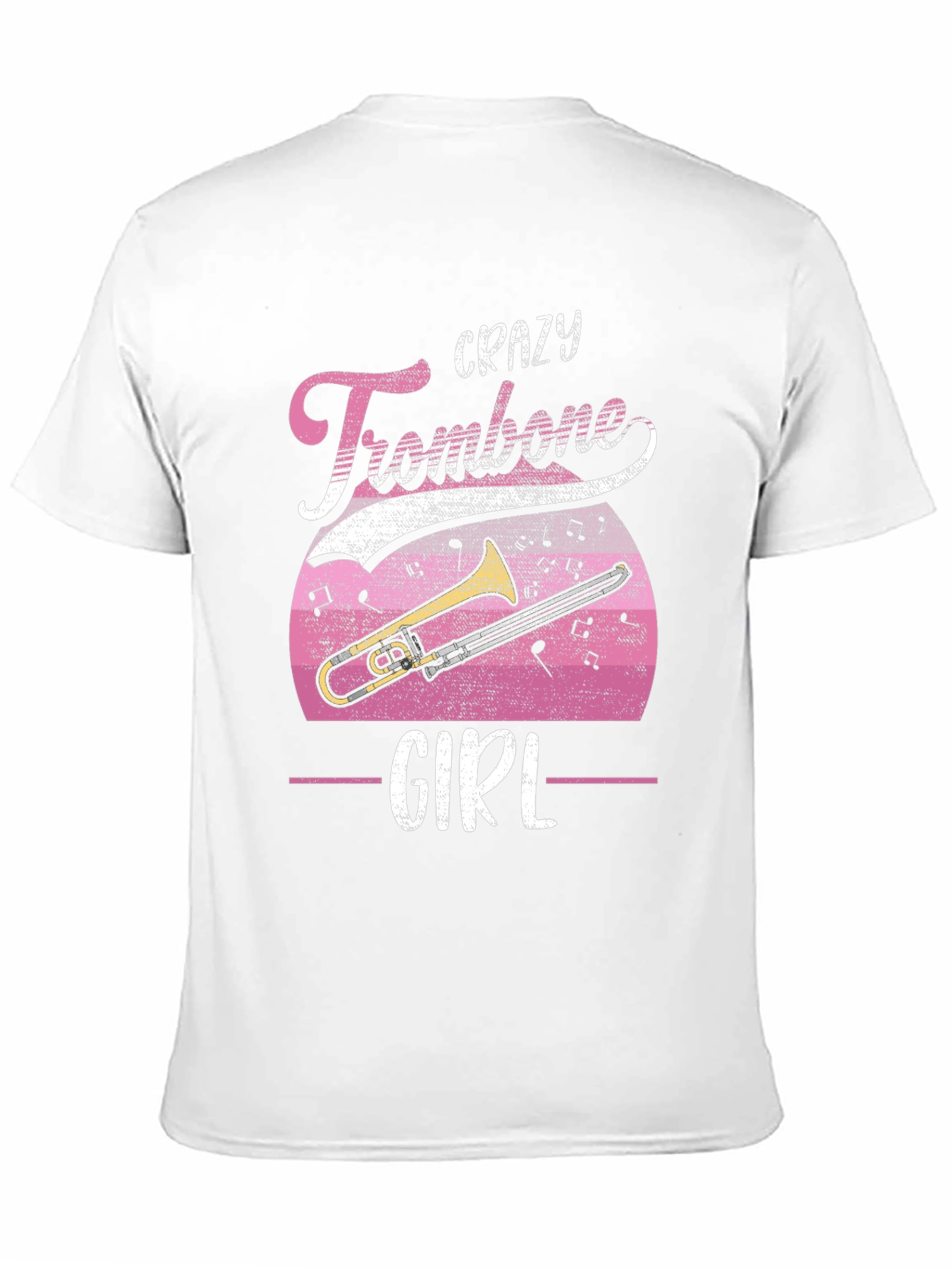 Black Crazy Trombone Girl T-Shirt - Music Lover Tee view 11