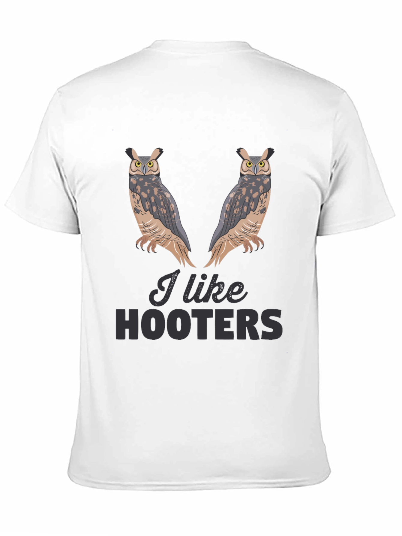 Black I Like Hooters Owl Graphic Black T-Shirt view 11