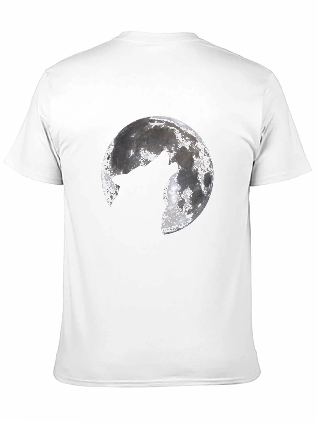 Black Wolf Howling at Moon Graphic Black T-Shirt view 11