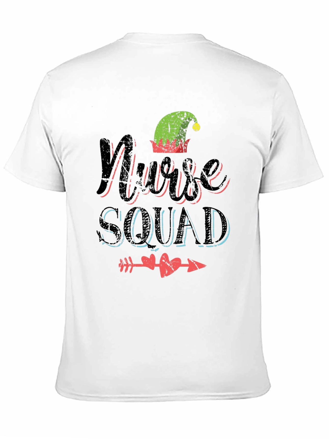 Black Nurse Squad Elf Hat Tee view 11
