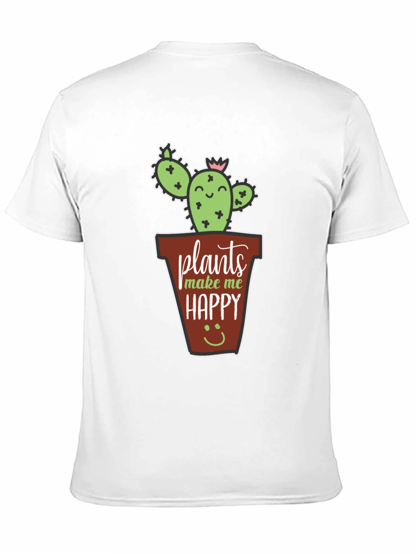 Black Plants Make Me Happy T-Shirt - Cute Cactus Tee view 11