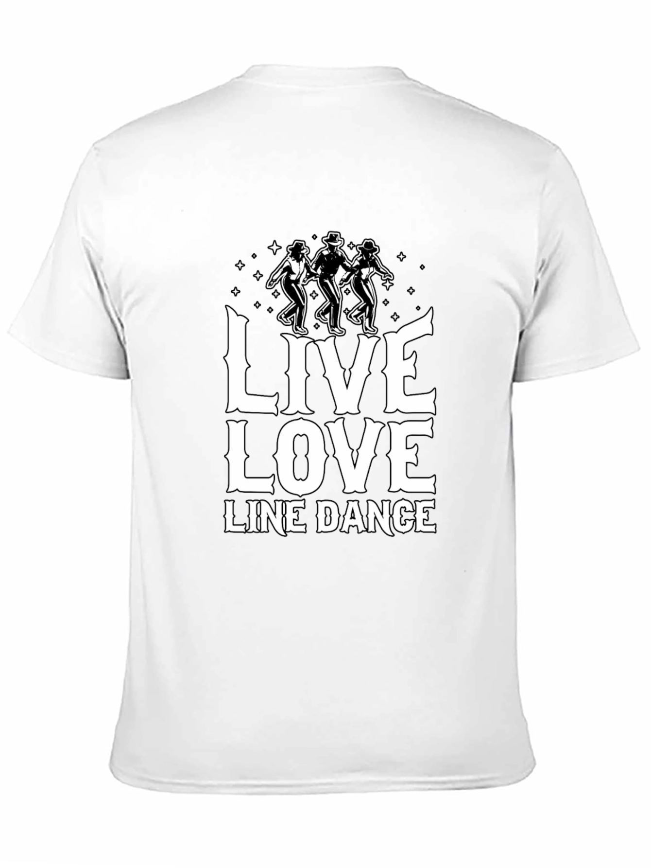 Live Love Line Dance Graphic Tee - Black Cotton T-Shirt - 11
