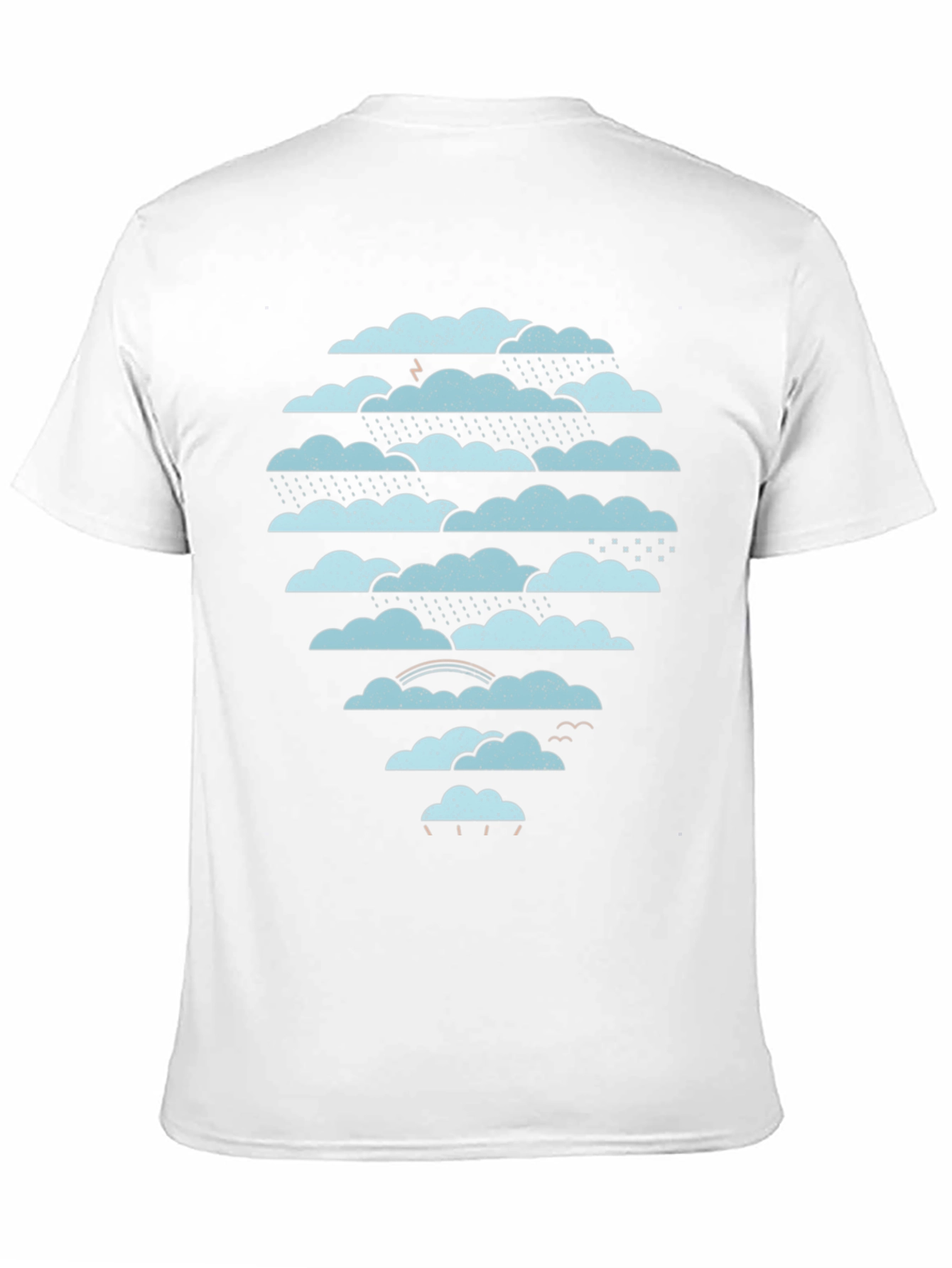 Black Cloudscape Graphic Tee - Weather Pattern Black T-Shirt view 11