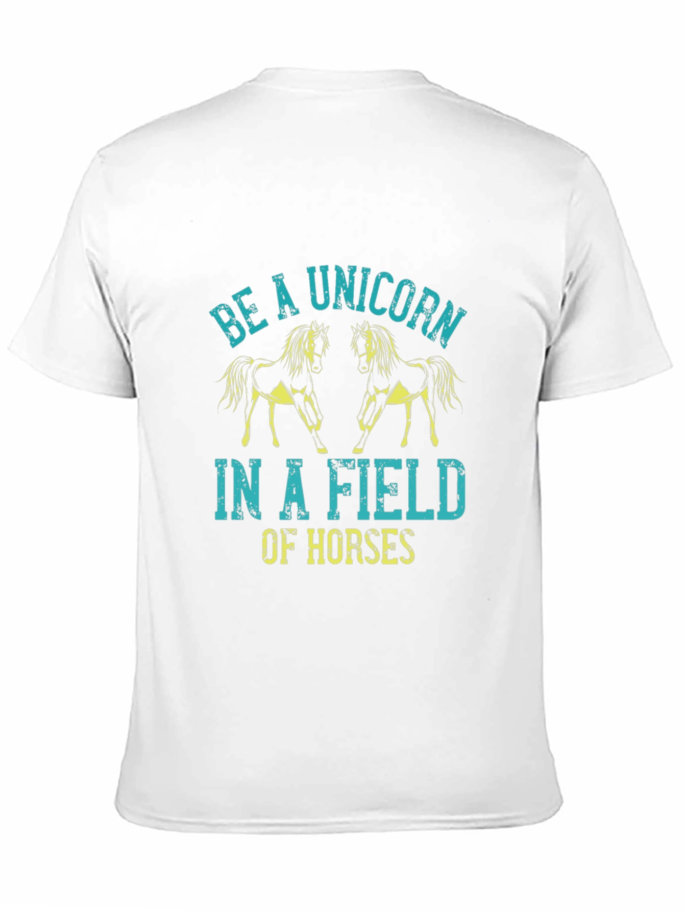 Black Unicorn in a Field of Horses Graphic Tee view 11