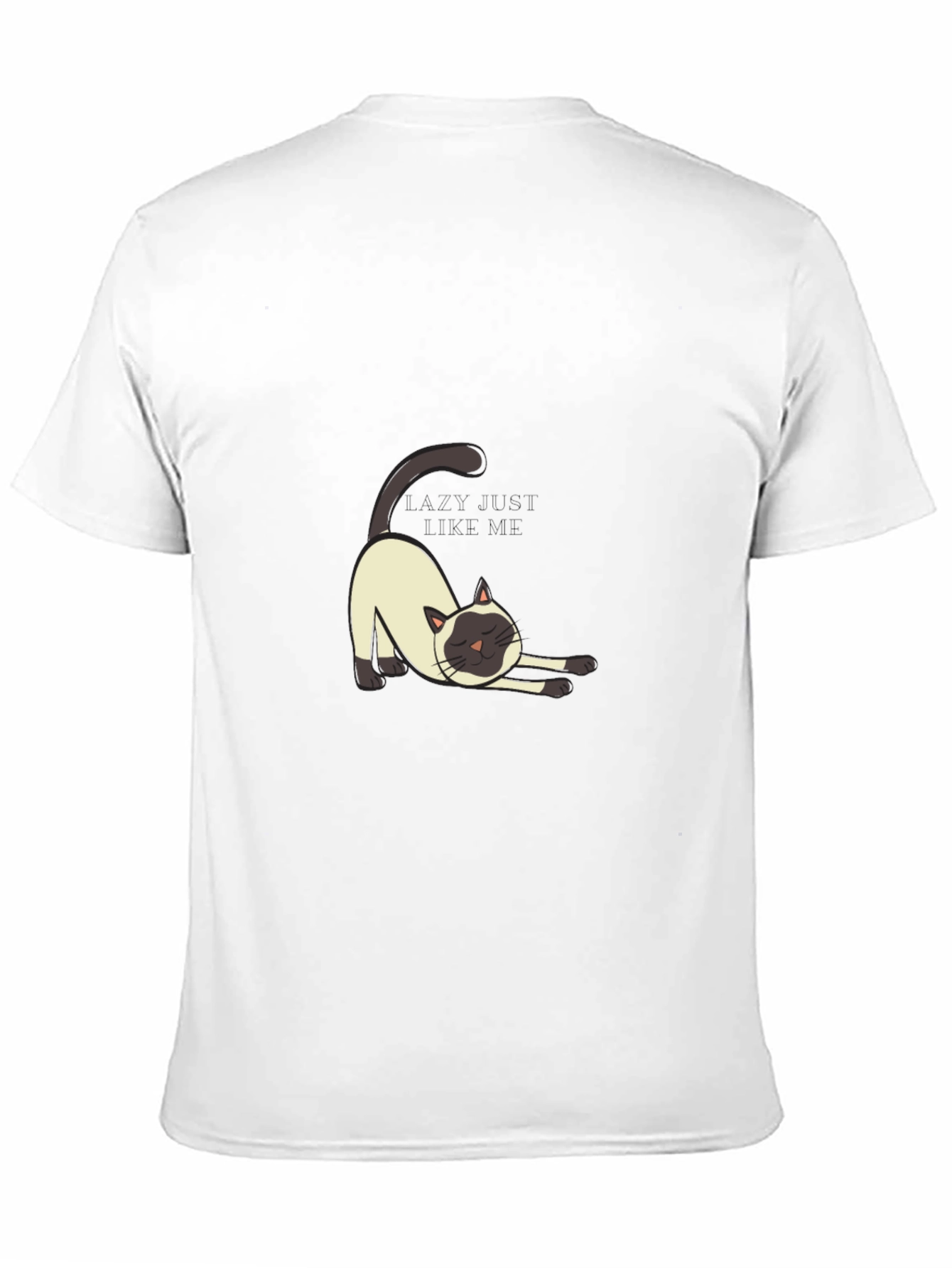 Black Lazy Cat Graphic Tee - Black Cotton T-Shirt view 11