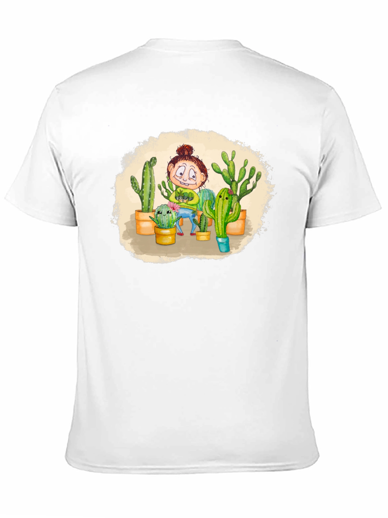 Black Cactus Lady T-Shirt - Black Cotton Graphic Tee view 11