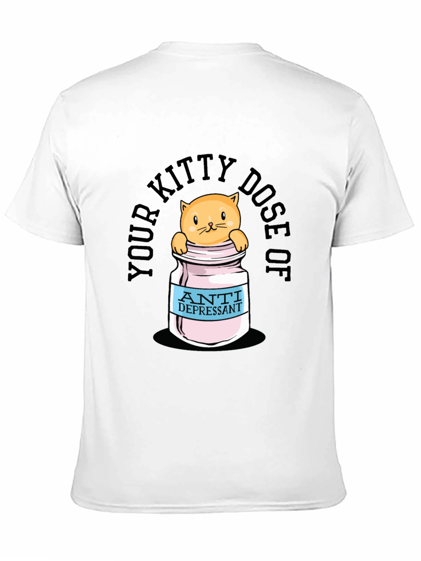 Black Kitty Dose of Antidepressant Funny T-Shirt view 11