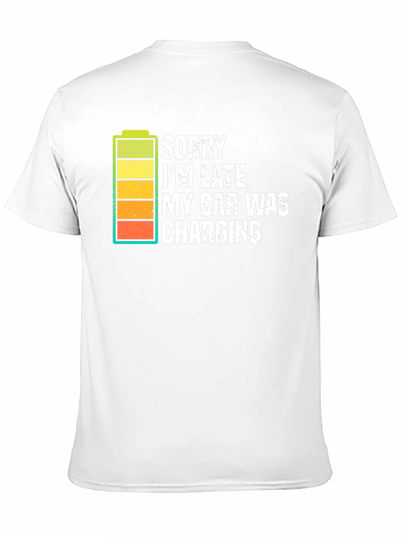 Sorry I'm Late Electric Car Charging Graphic Tee - 11
