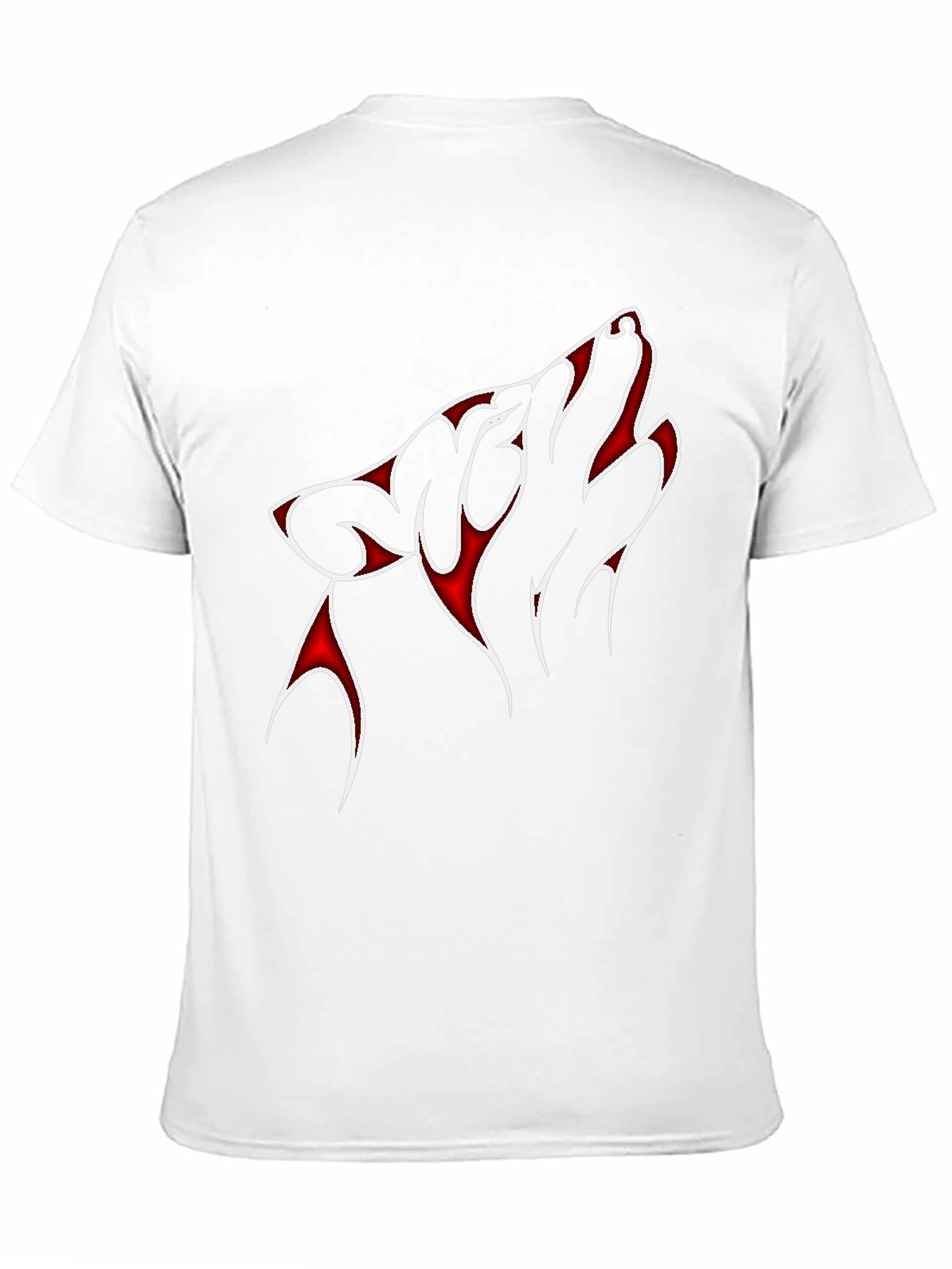 Black Wolf Graphic Tee - Men's Black T-Shirt with Red Design view 11