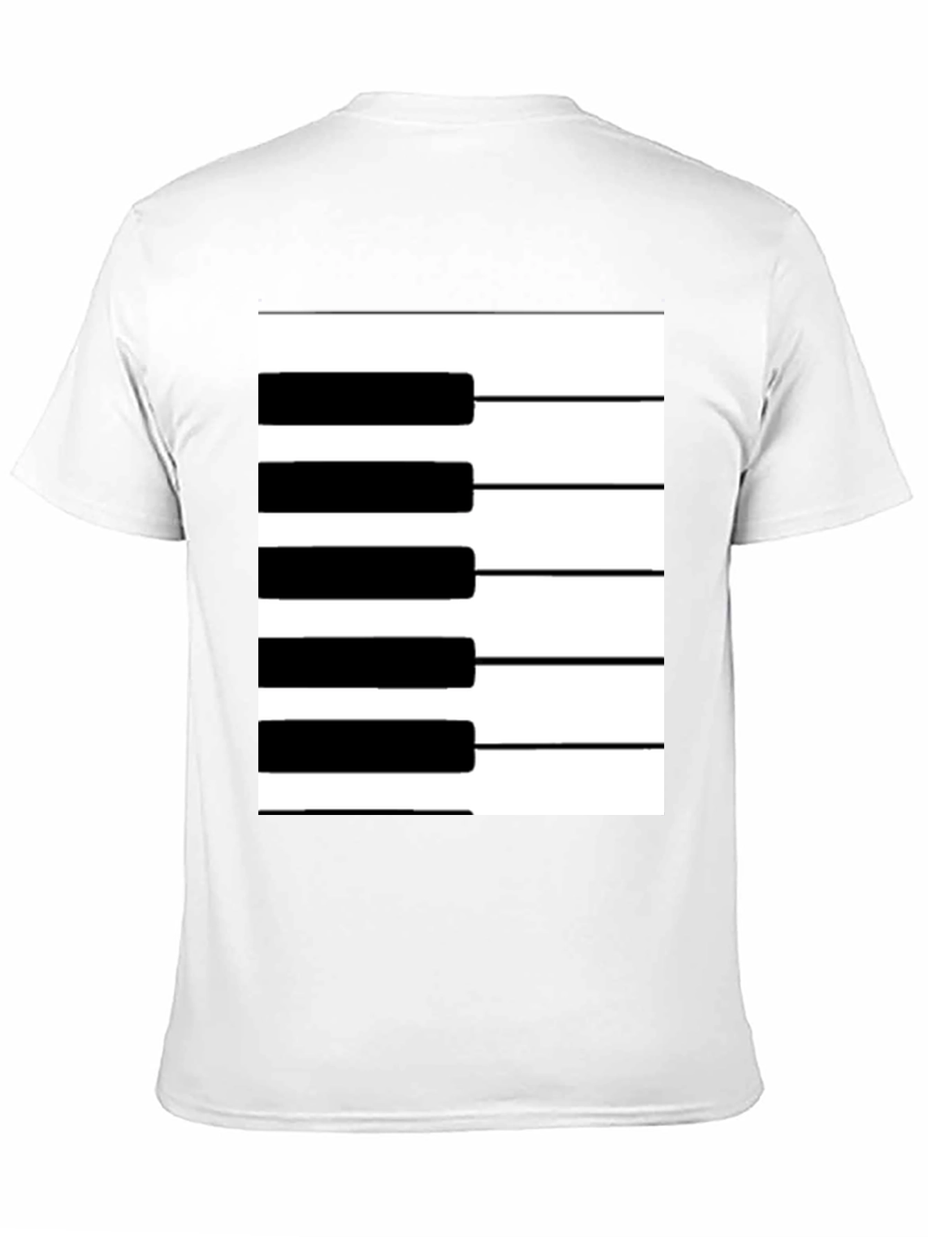 Black Piano Keys Graphic Tee - Black Cotton T-Shirt view 11